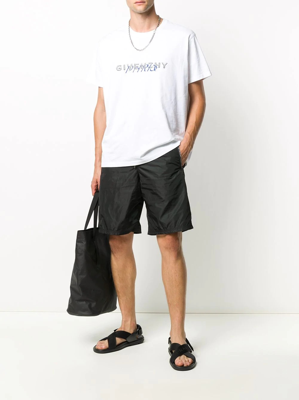 knee-length track shorts - 2