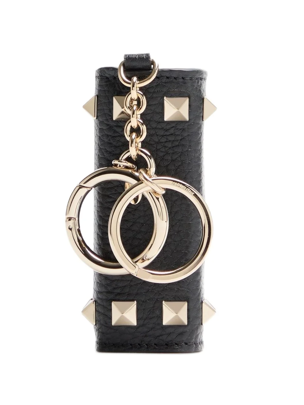 Rockstud charm in grainy calfskin - 1