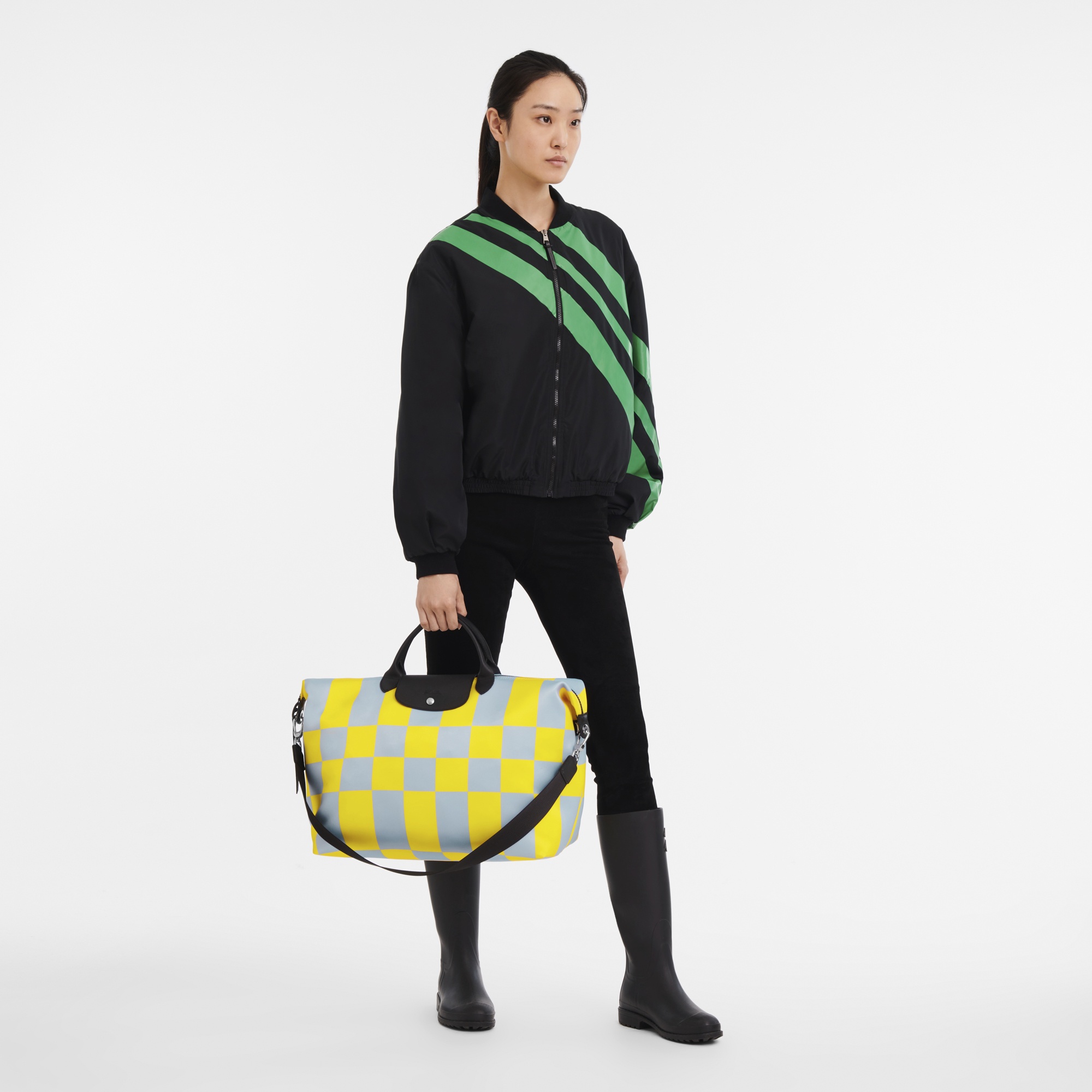 Le Pliage Collection S Travel bag Sky Blue/Yellow - Canvas - 2