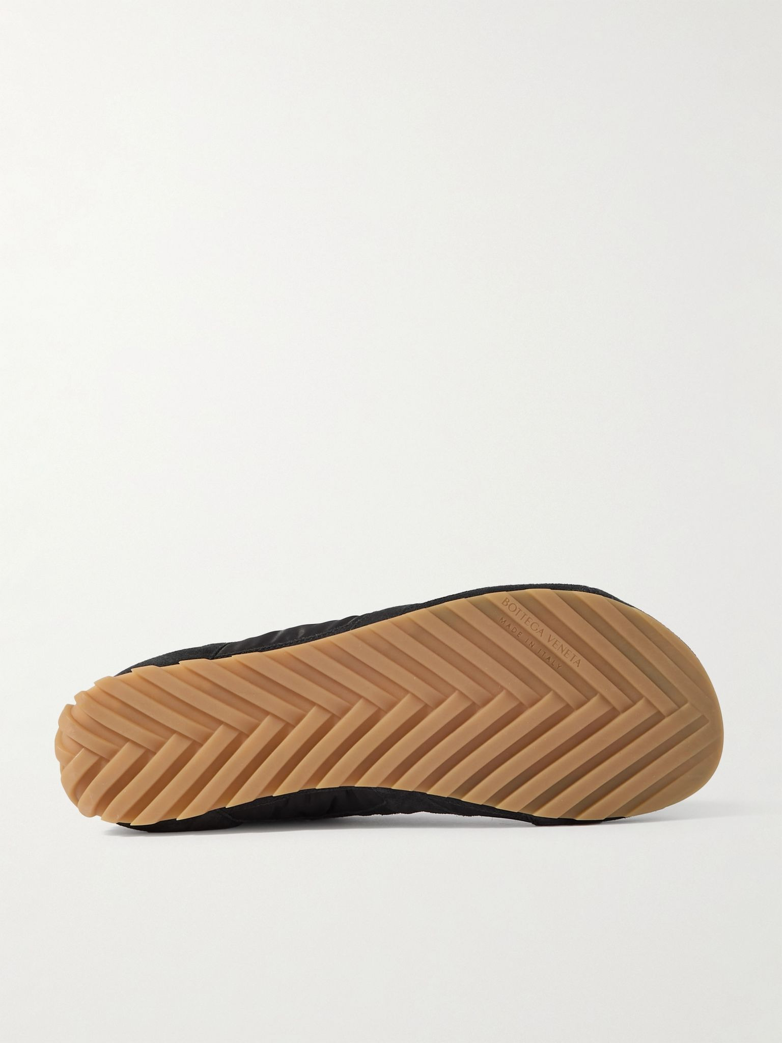 Orbit Leather and Suede-Trimmed Shell Sneakers Black - 3