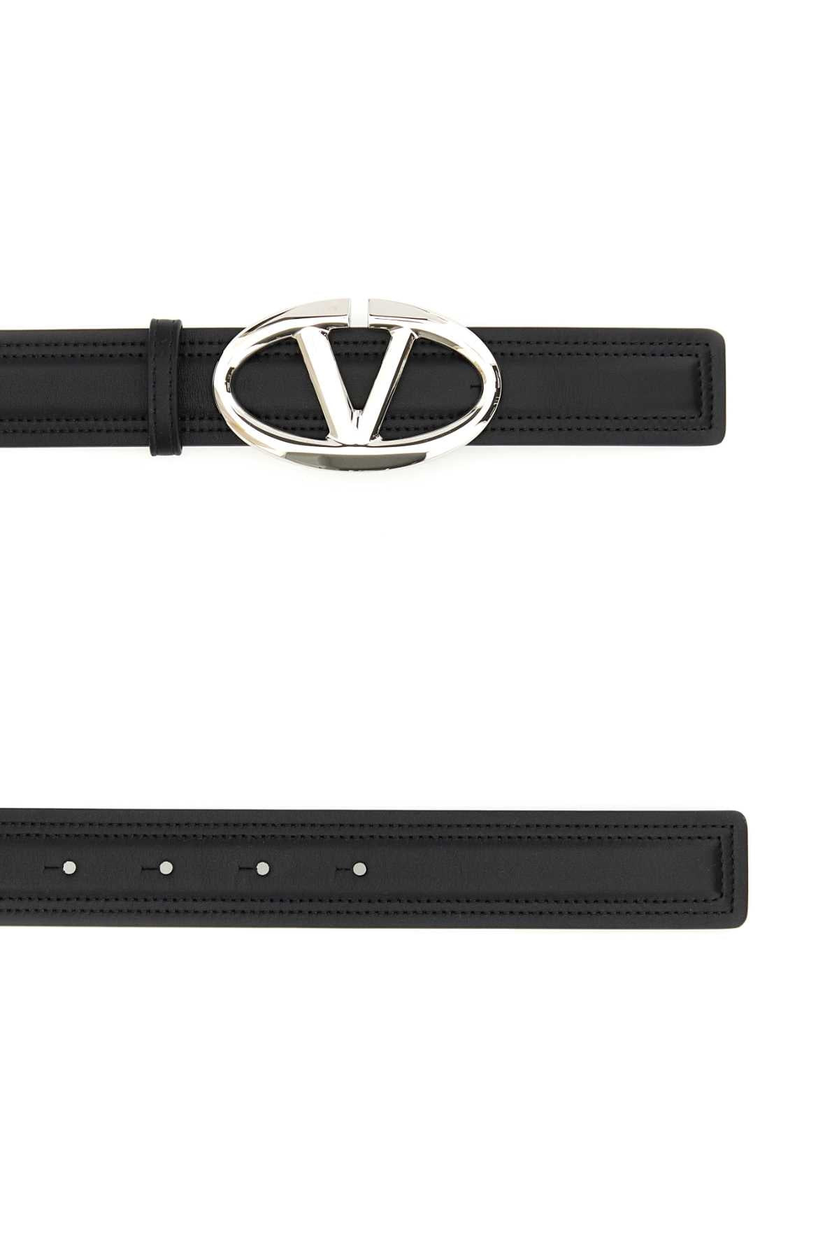 Valentino Garavani Women Black Leather Reversible Belt - 2