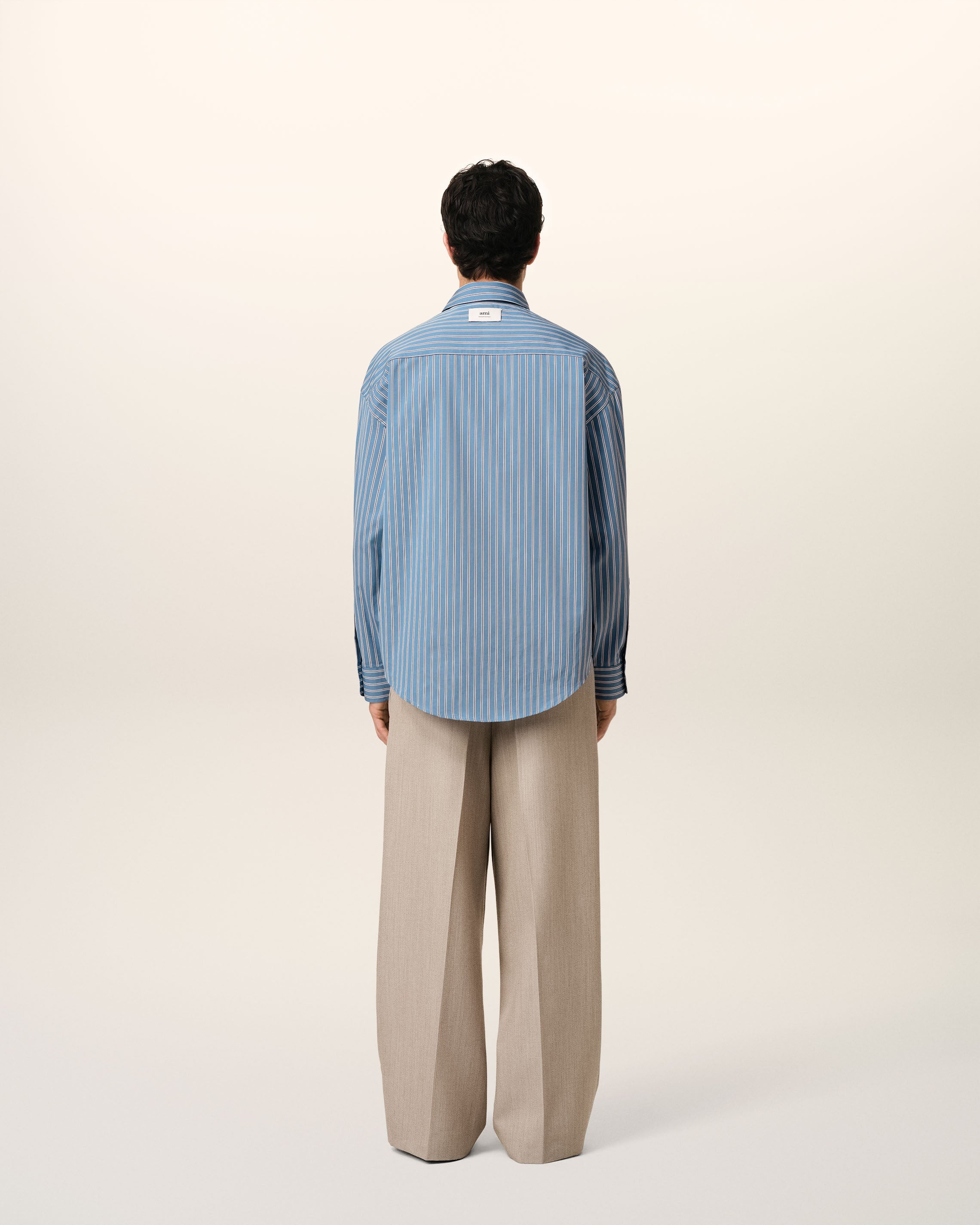BLUE COTTON BOXY FIT SHIRT - 5