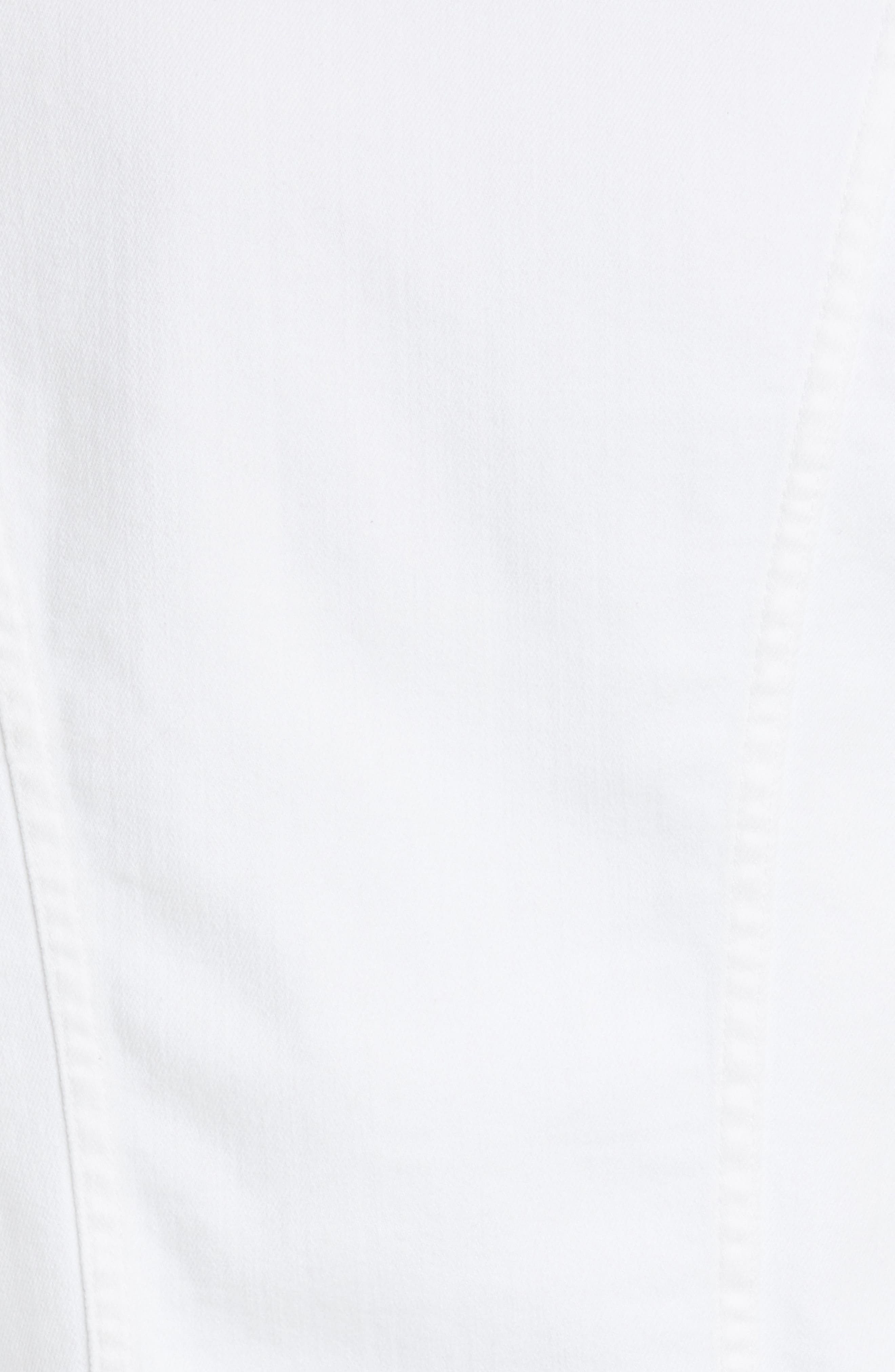 L'AGENCE Janelle Raw Cut Slim Denim Jacket in Blanc at Nordstrom - 5