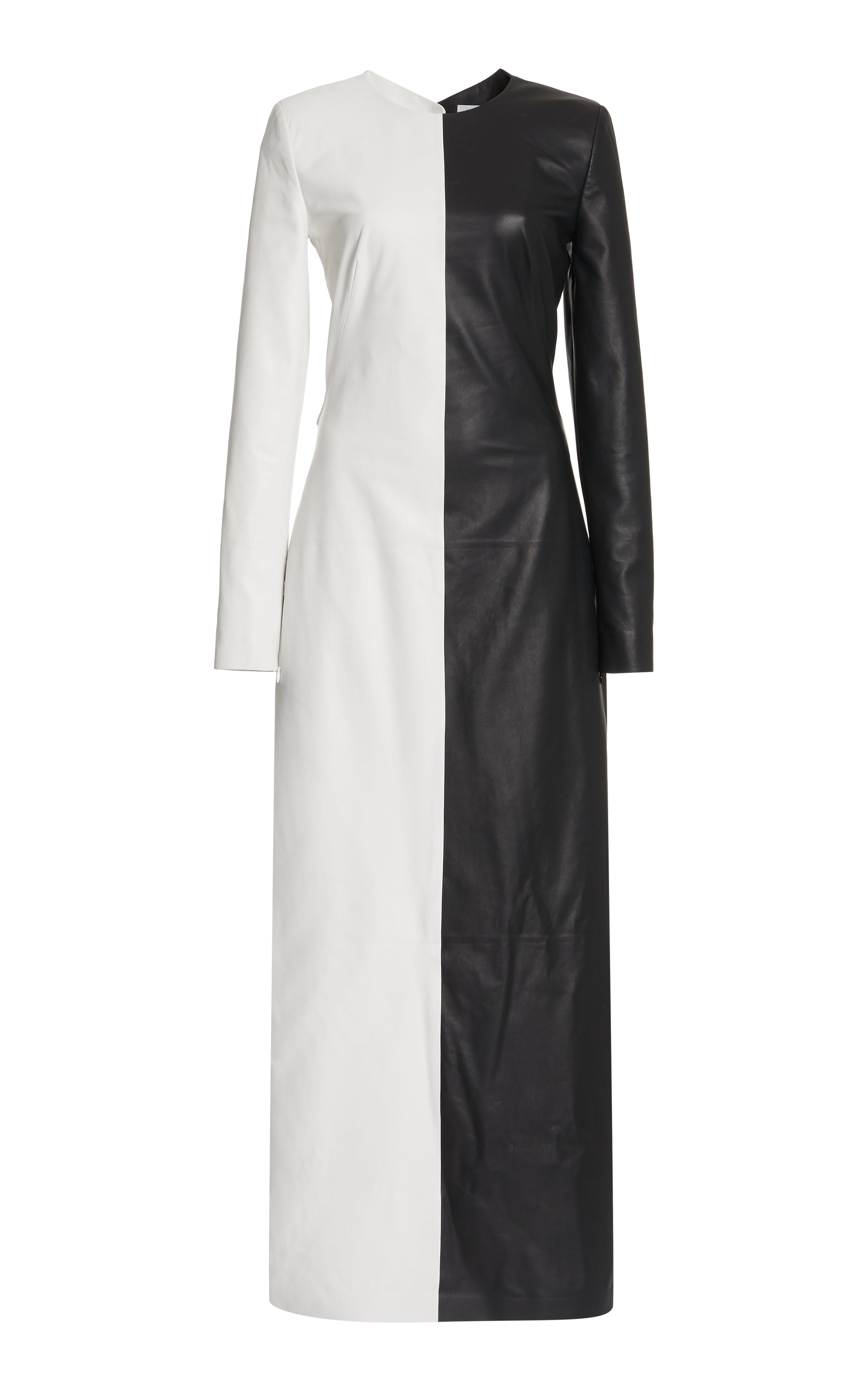 Currie Dress in Black & White Leather - 1