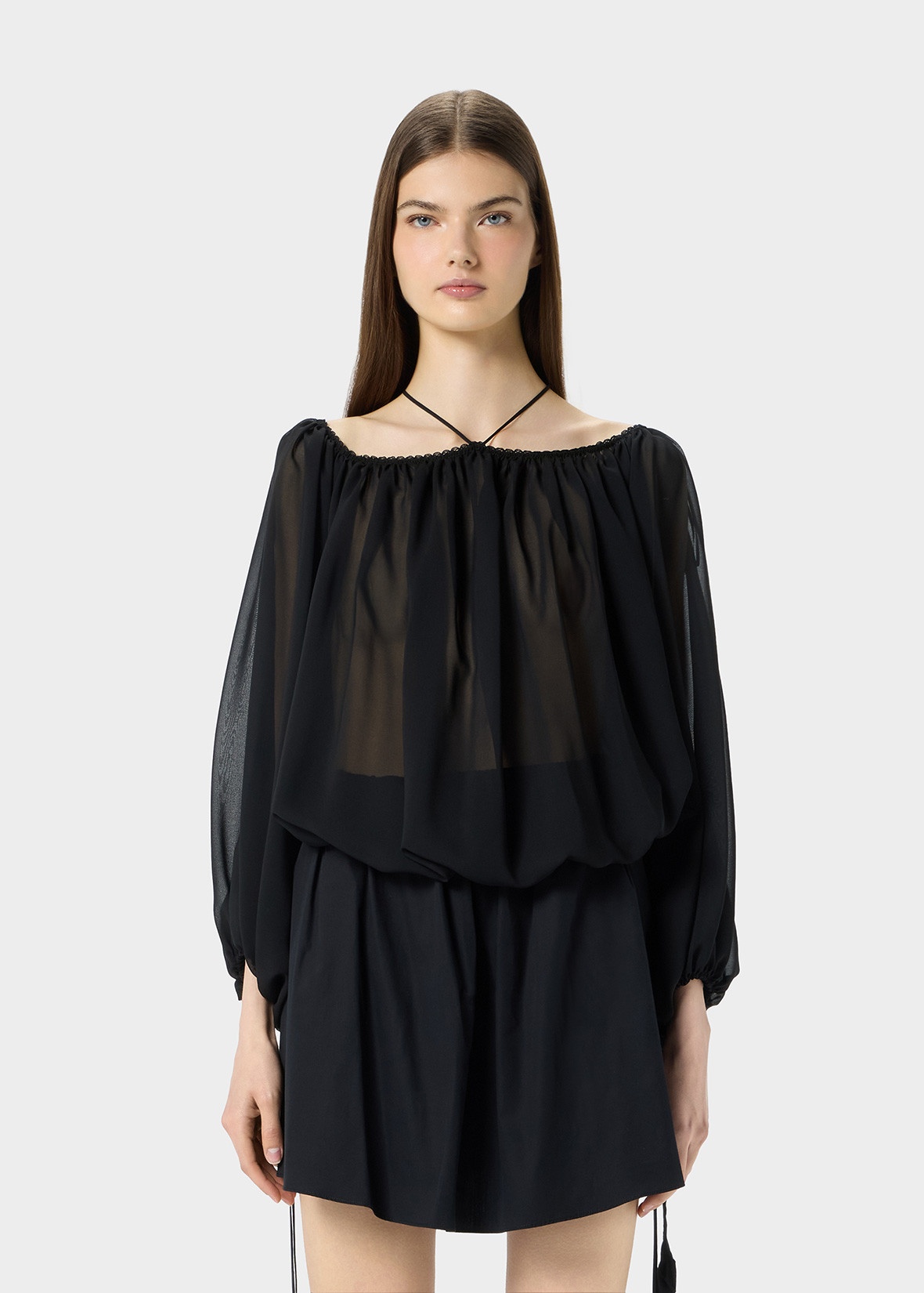 OFF-THE-SHOULDER GEORGETTE BLOUSE - 3