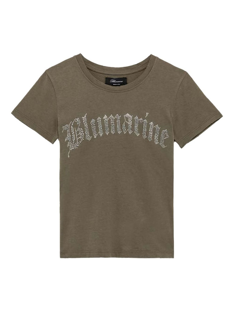 crystal-embellished logo T-shirt 1