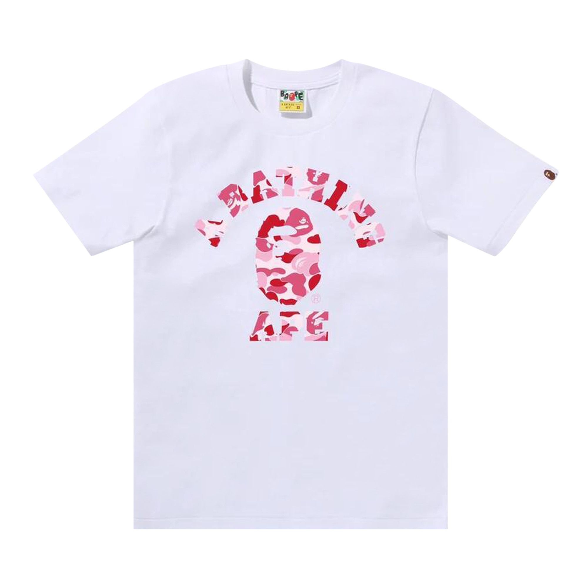 BAPE ABC Camo College Tee 'White/Pink' - 1