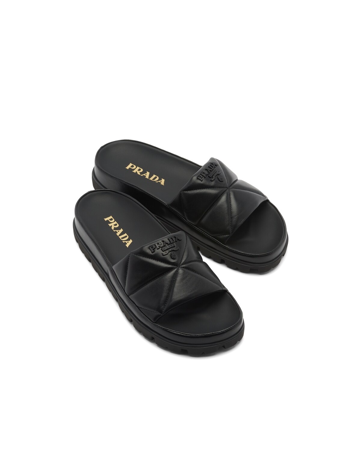 Quilted nappa leather slides - 2