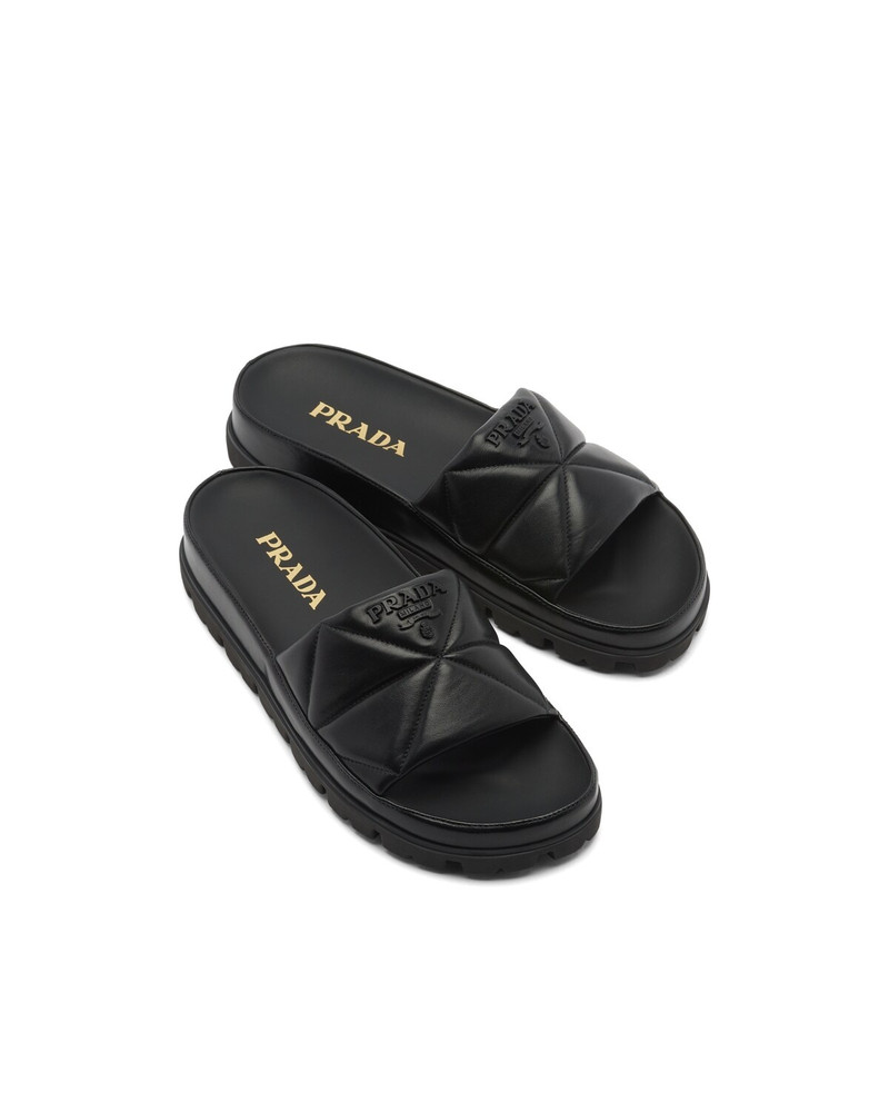 Prada Quilted nappa leather slides outlook