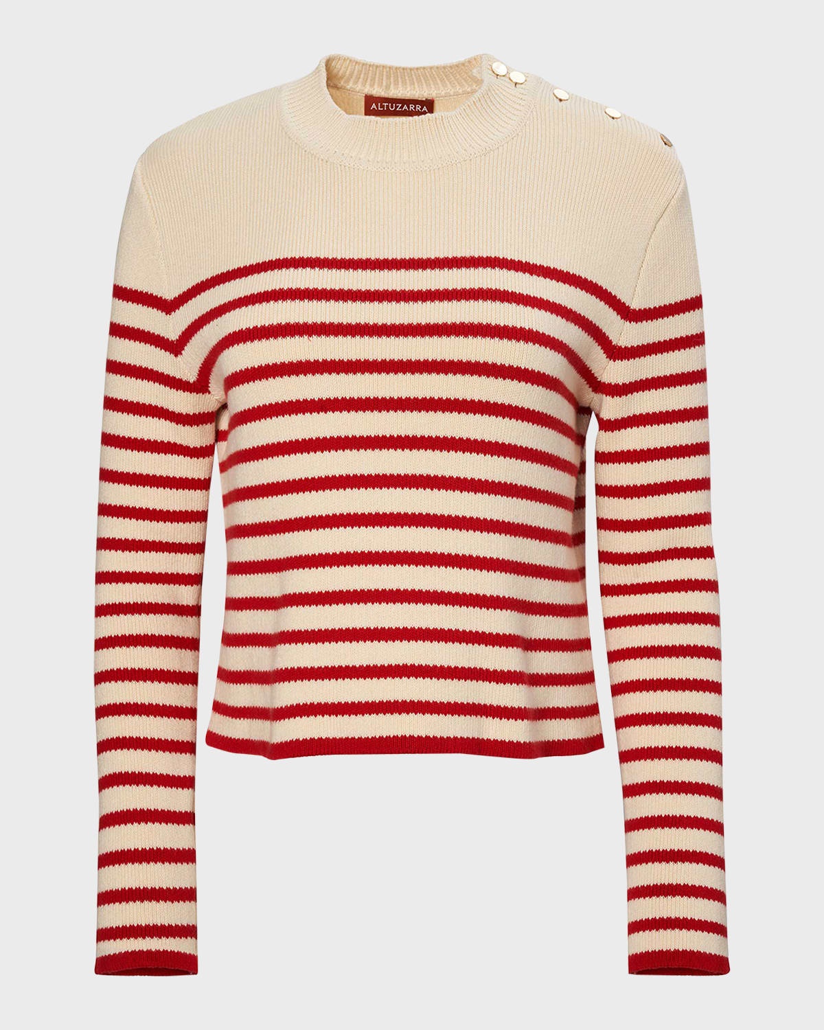 Oz Cashmere-Blend Striped Sweater - 1