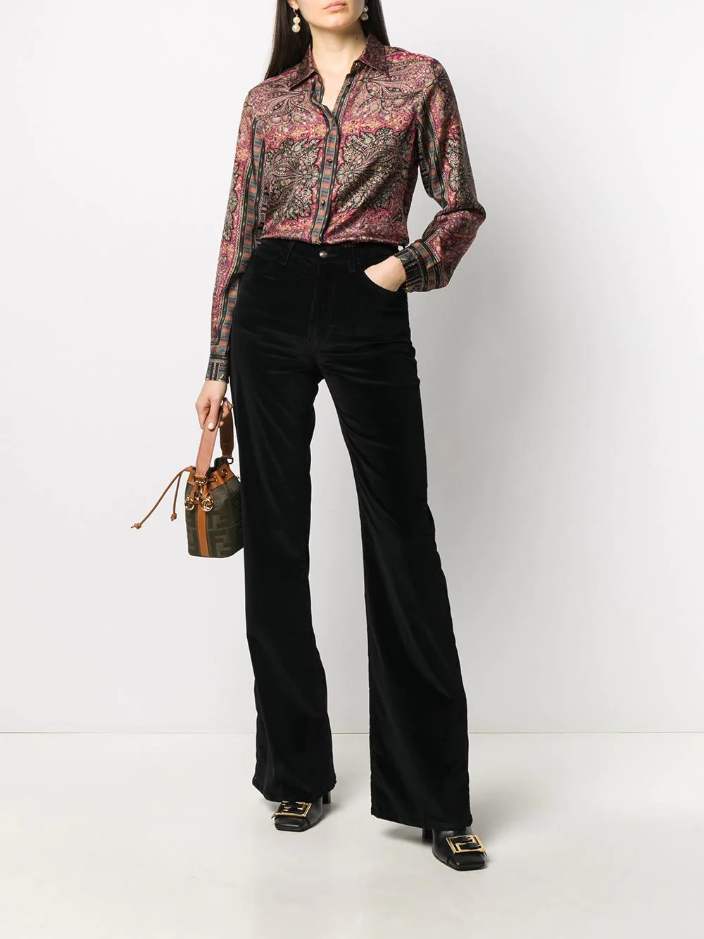   bootcut corduroy trousers   - 2