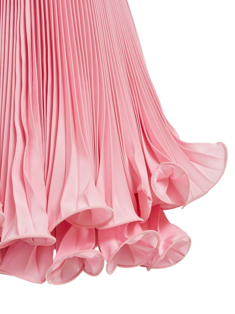 Pleated light crepe mini skirt - 6