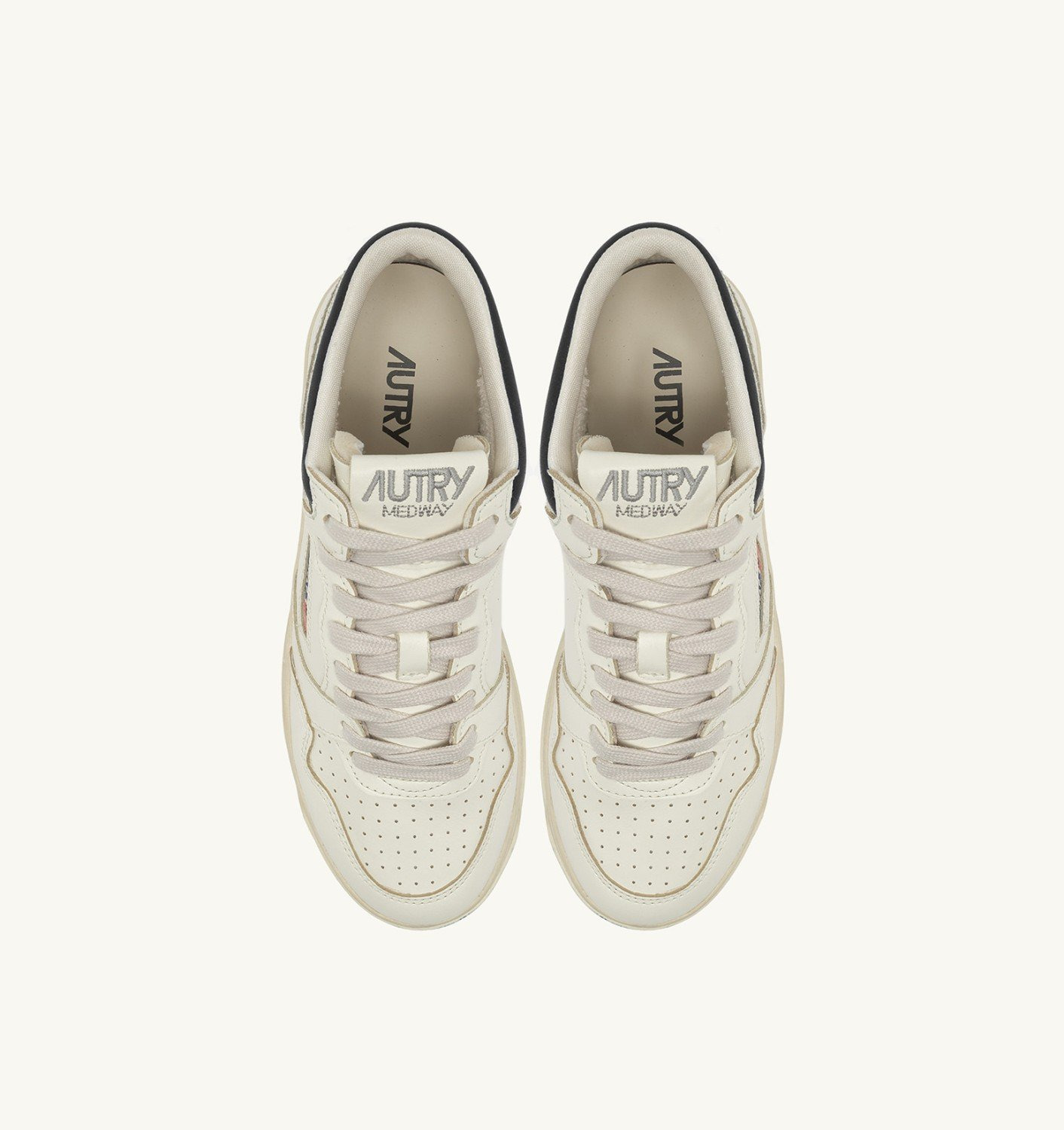 MED-WAY SNEAKERS IN LEATHER COLOR MARSHMALLOW AND BLACK - 5