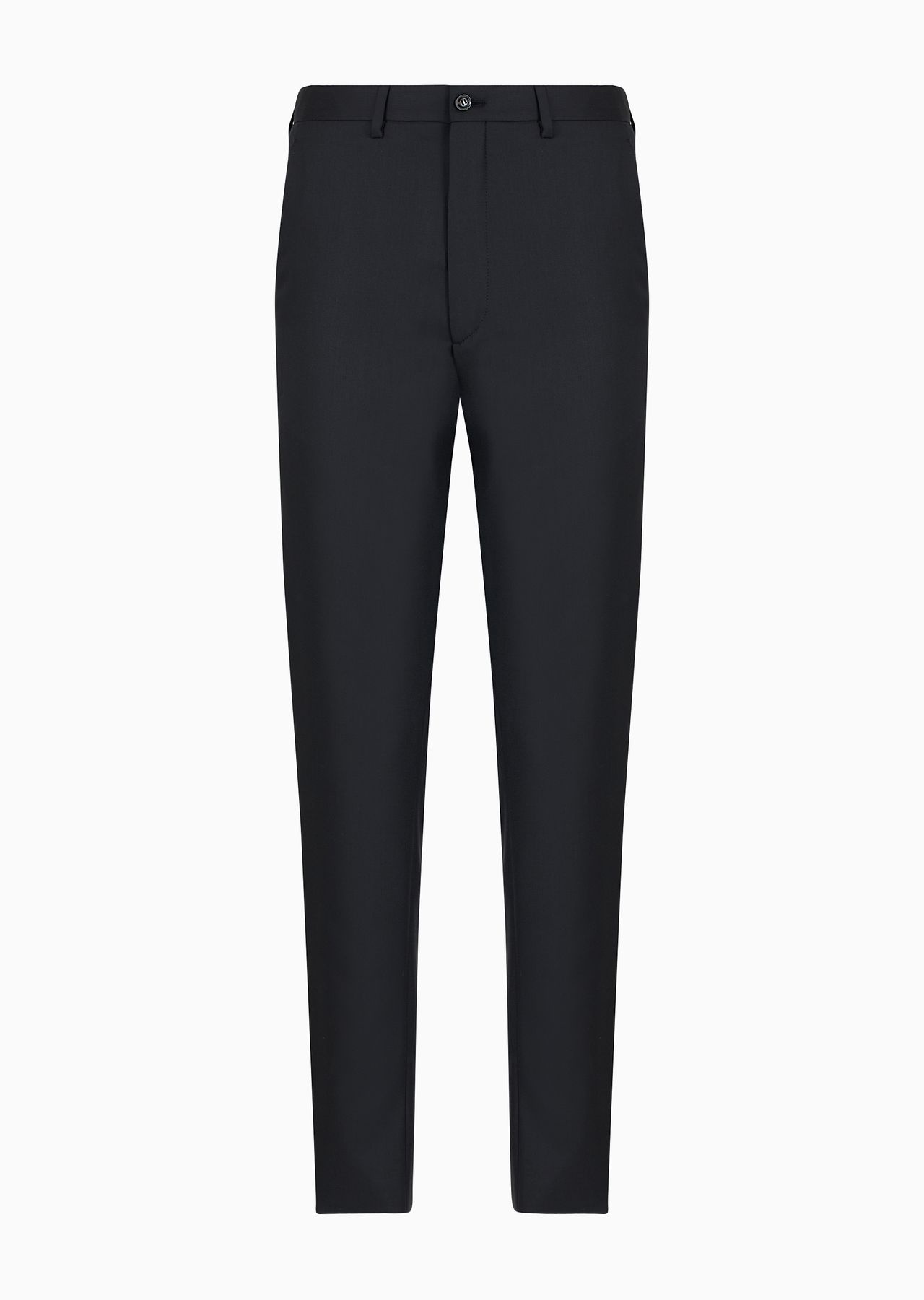 Flat-front trousers in wool and cashmere gabardine - 1