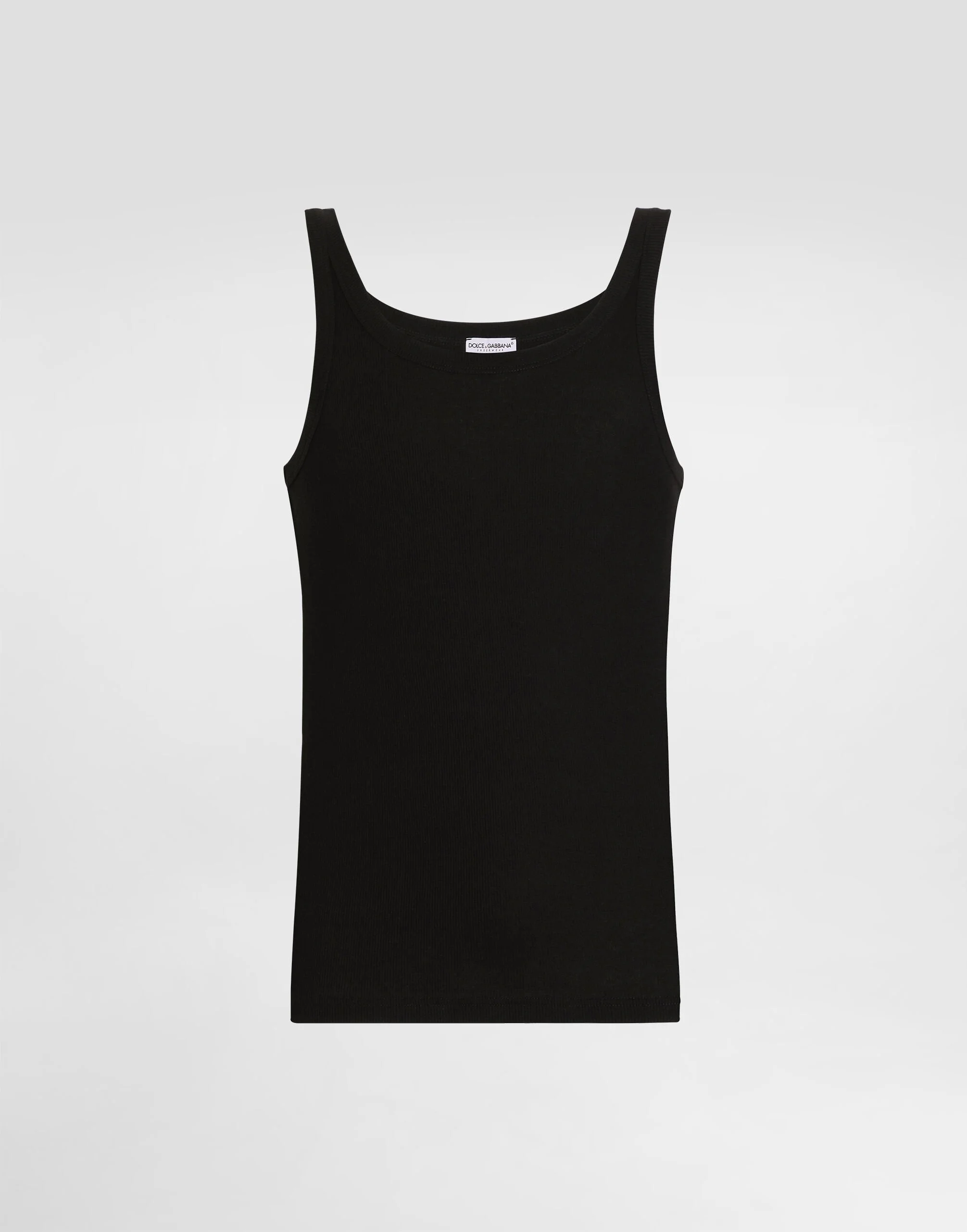 Fine-rib cotton singlet - 1