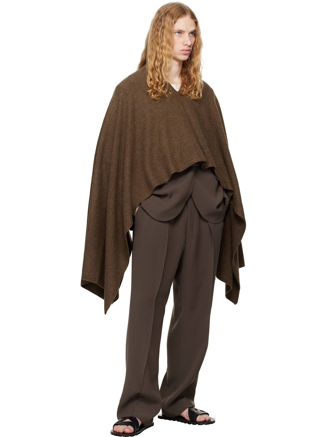 Brown Wide Trousers - 4