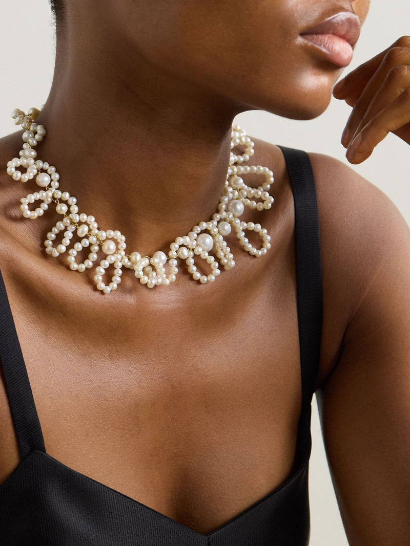 Completedworks When We Were Young recycled gold vermeil pearl necklace White outlook