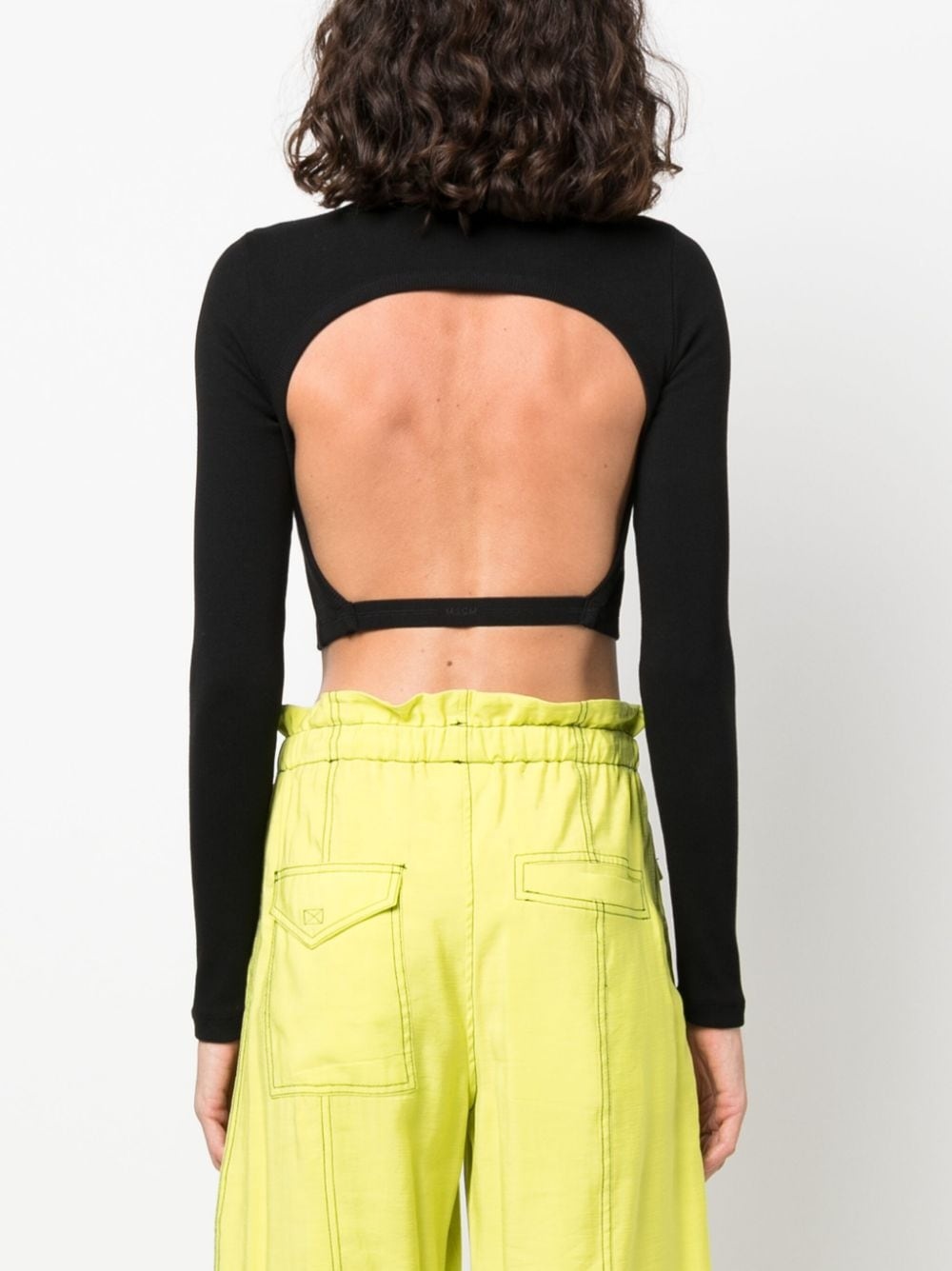 cut-out cropped cotton T-shirt - 4