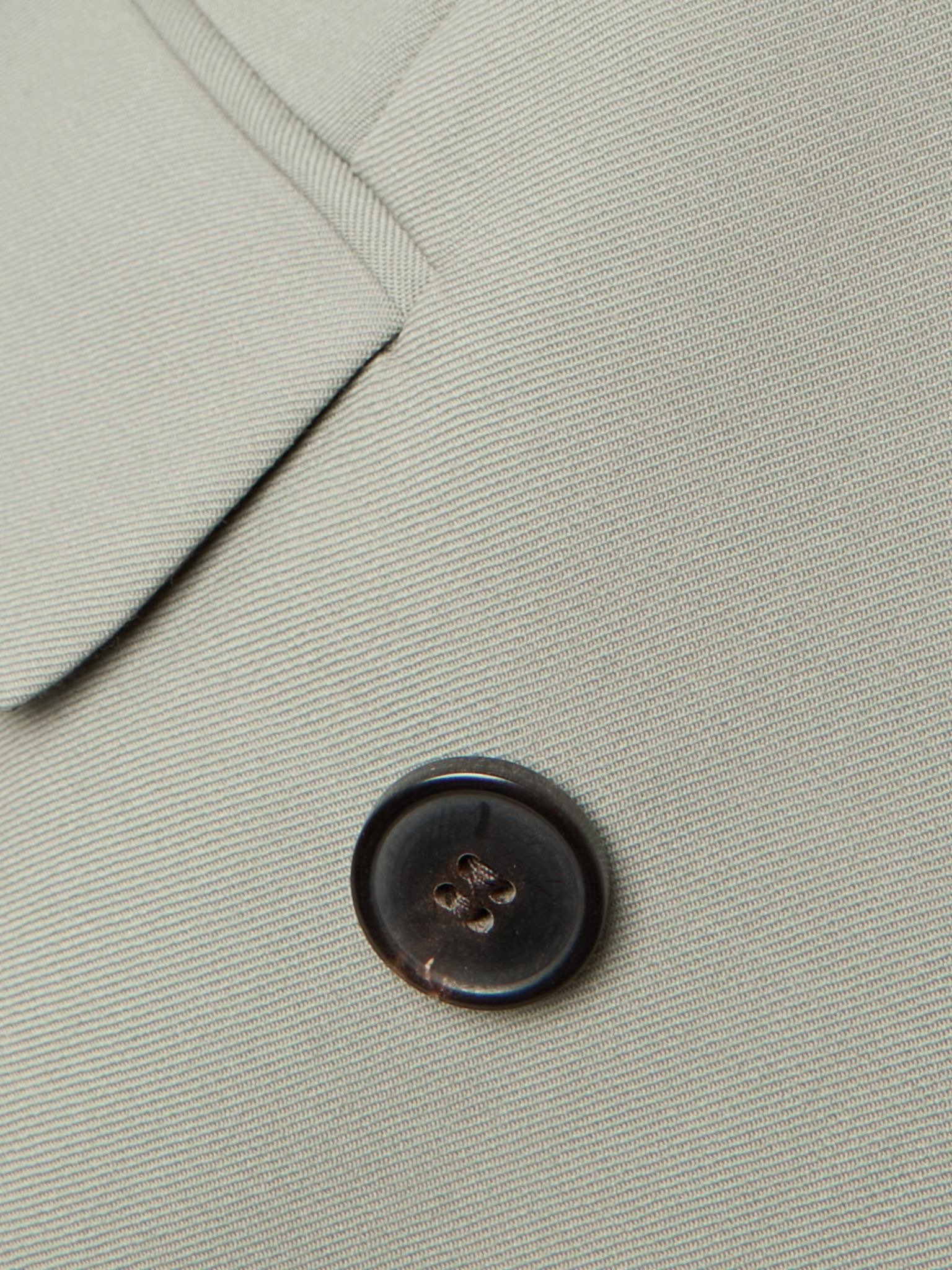 Double-breasted wool and mohair-blend twill blazer Gray green - 5