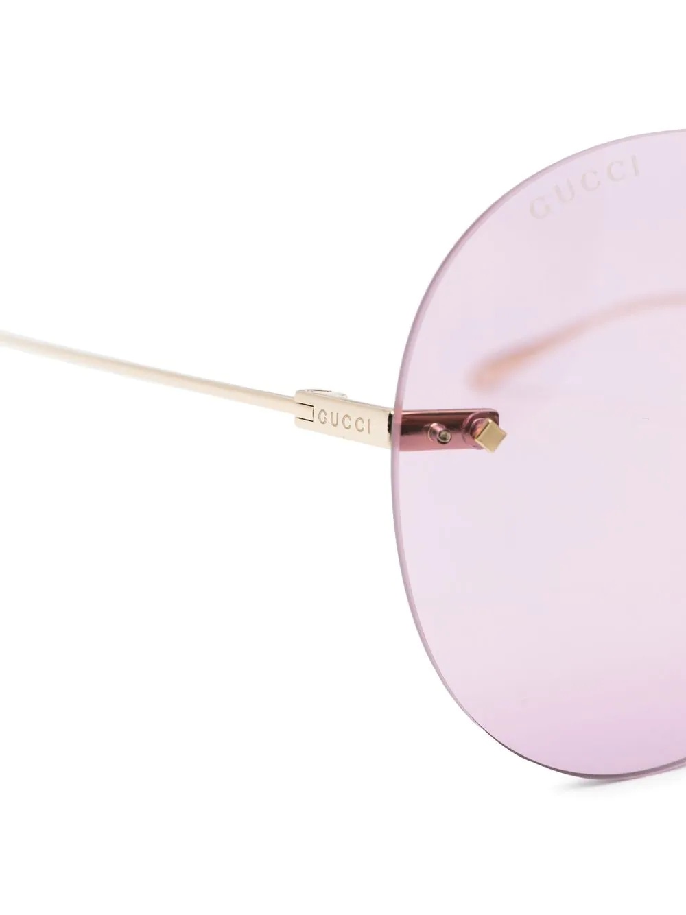 rimless-frame heart-charm sunglasses - 3