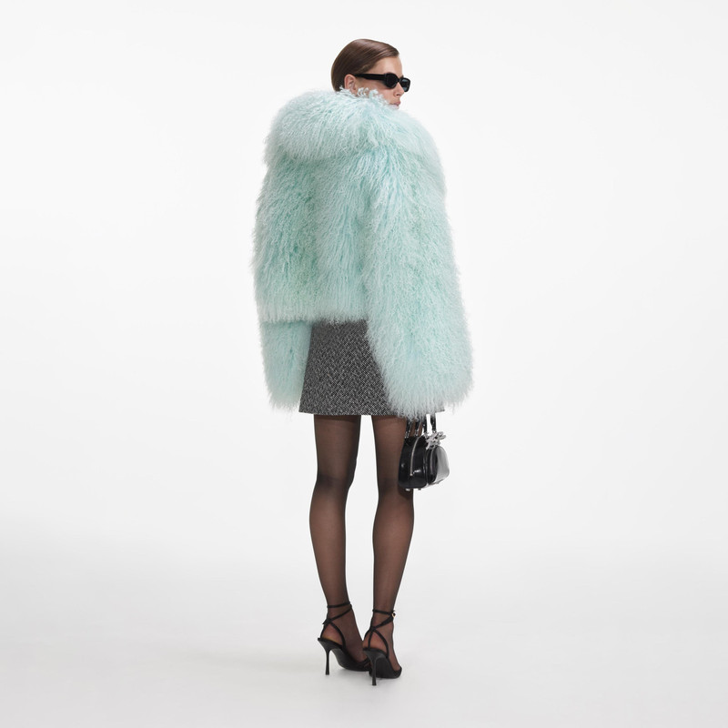 self-portrait Green Shearling Jacket outlook
