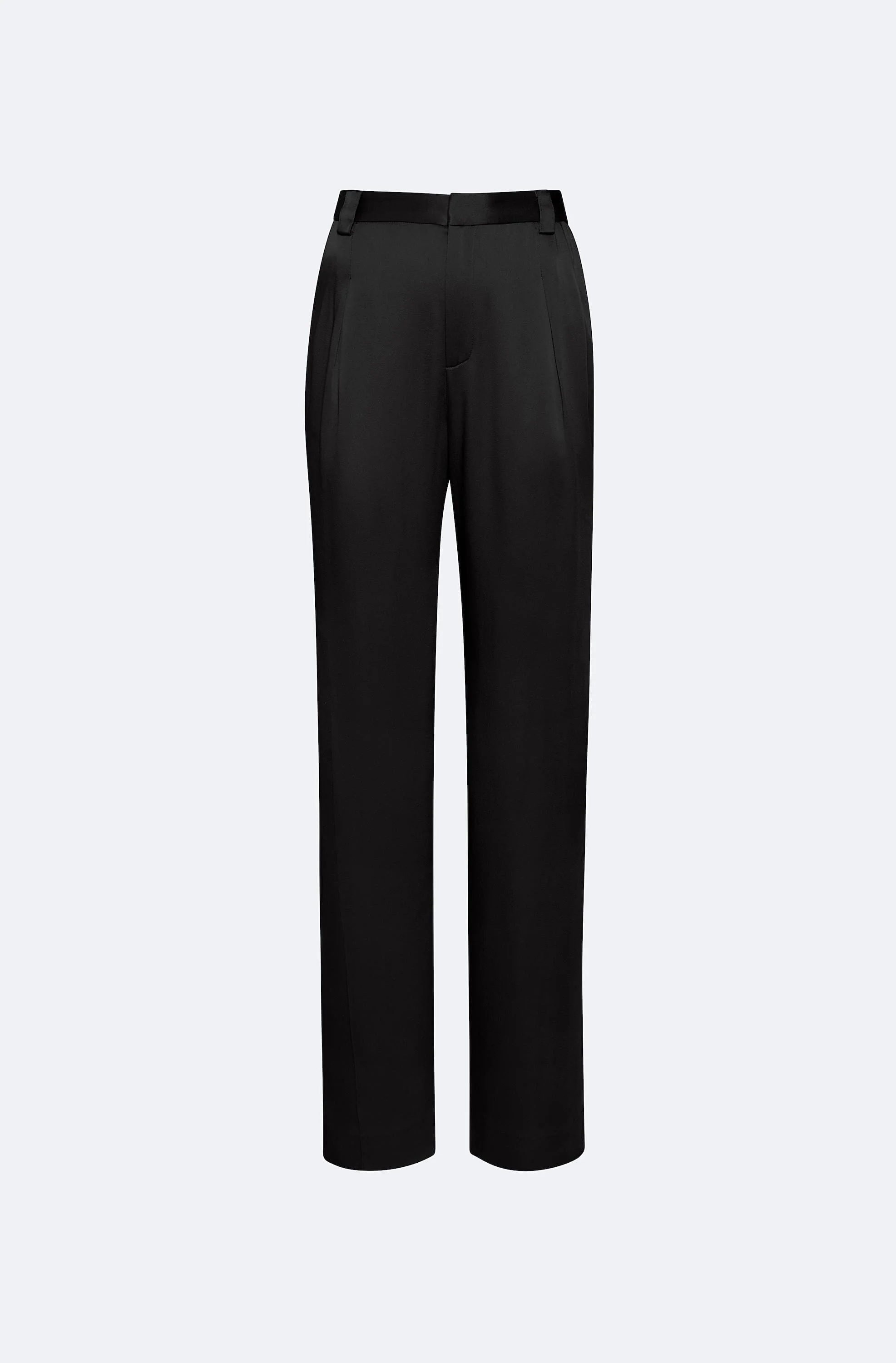 Satin Relaxed Pleated Pant - 1