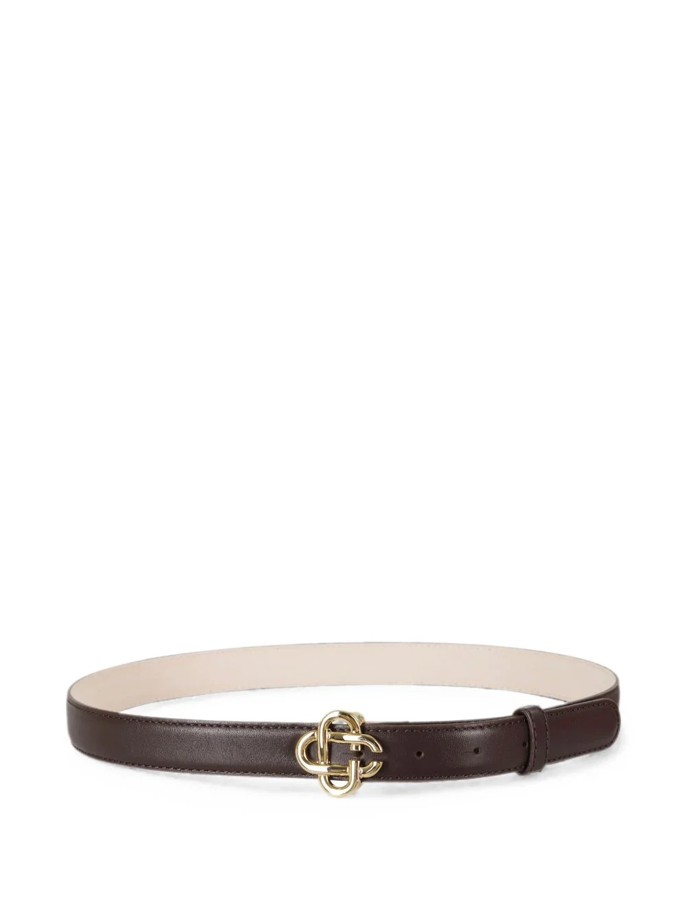 monogram leather buckle belt - 1