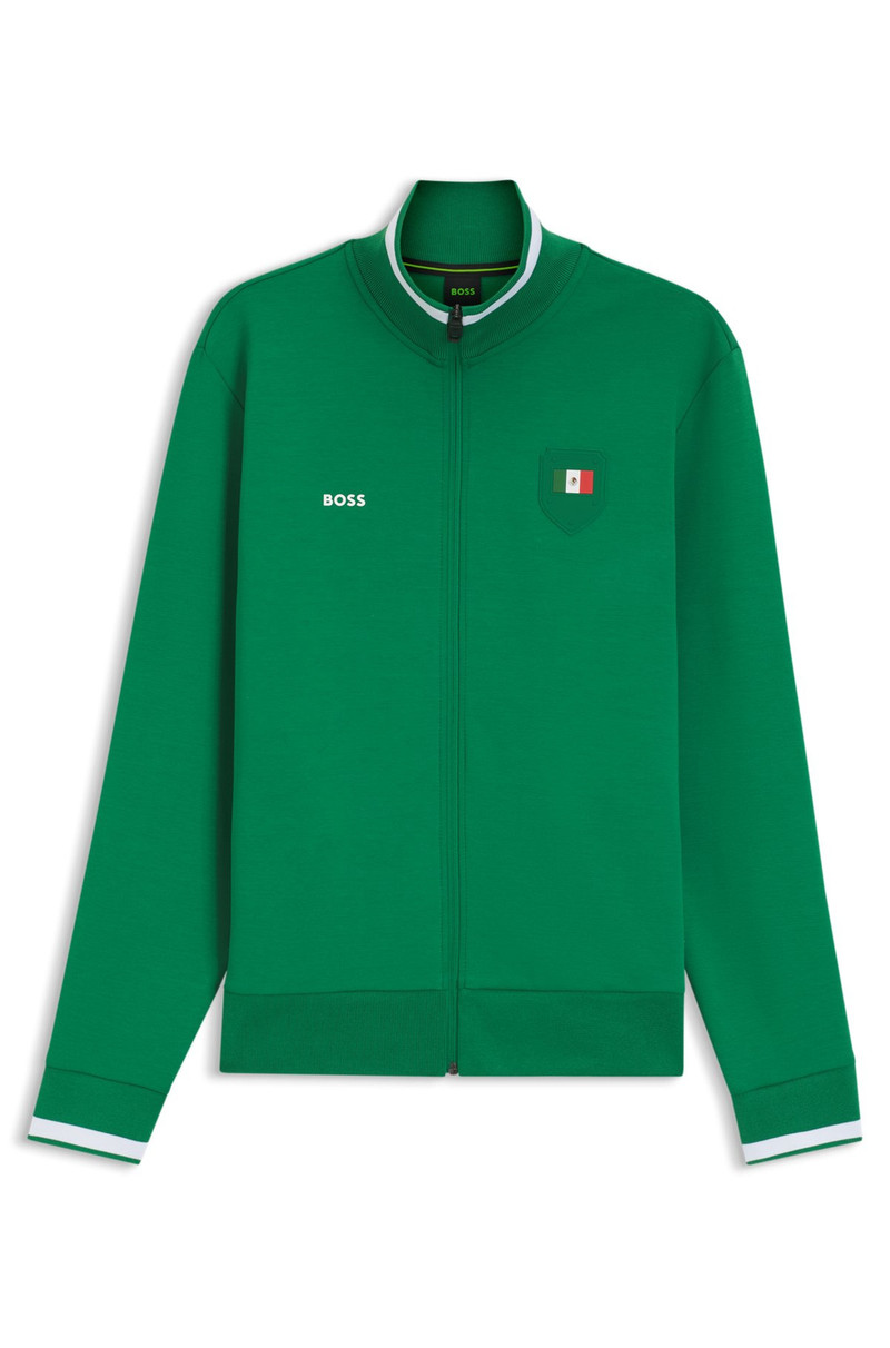 COTTON-BLEND ZIP-UP SWEATSHIRT WITH COUNTRY-FLAG BADGE 1