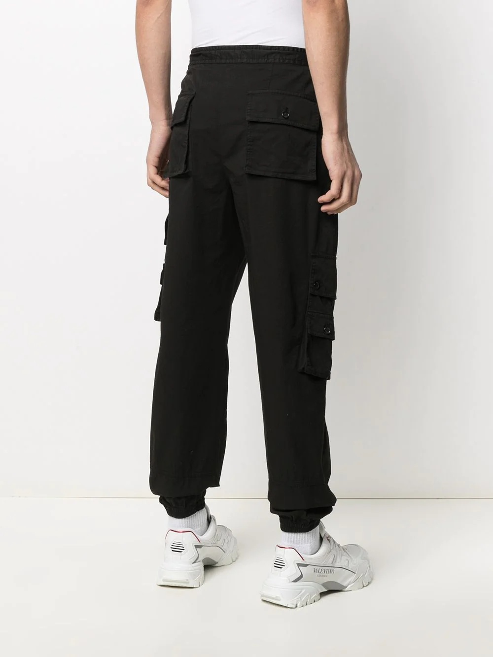 logo patch cotton cargo pants - 4