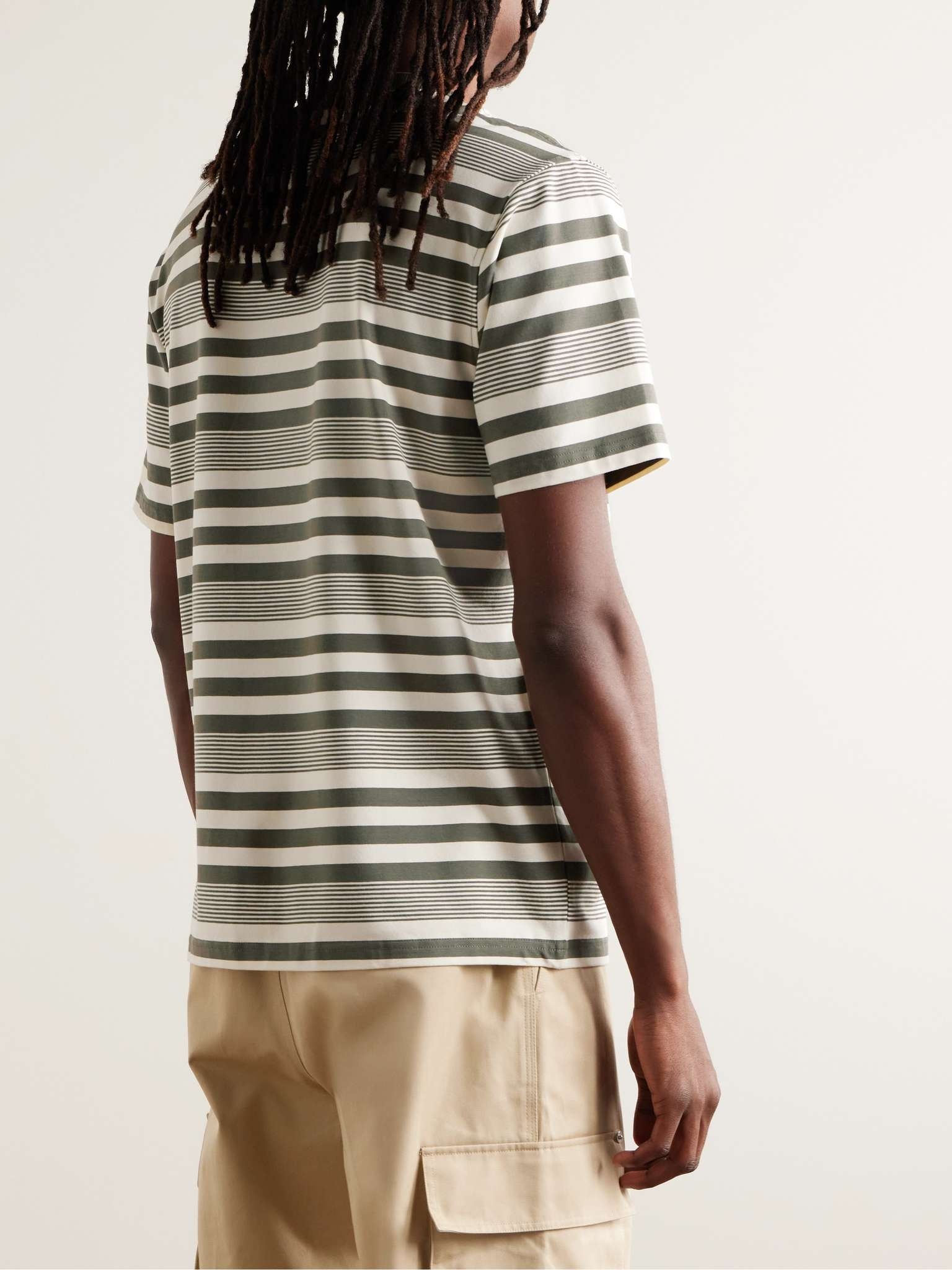 Adam 3461 Striped Stretch Modal and Cotton-Blend Jersey T-Shirt - 3