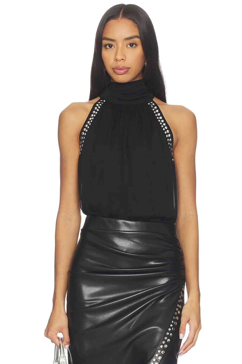 Brenna Studded Halter Blouse - 1