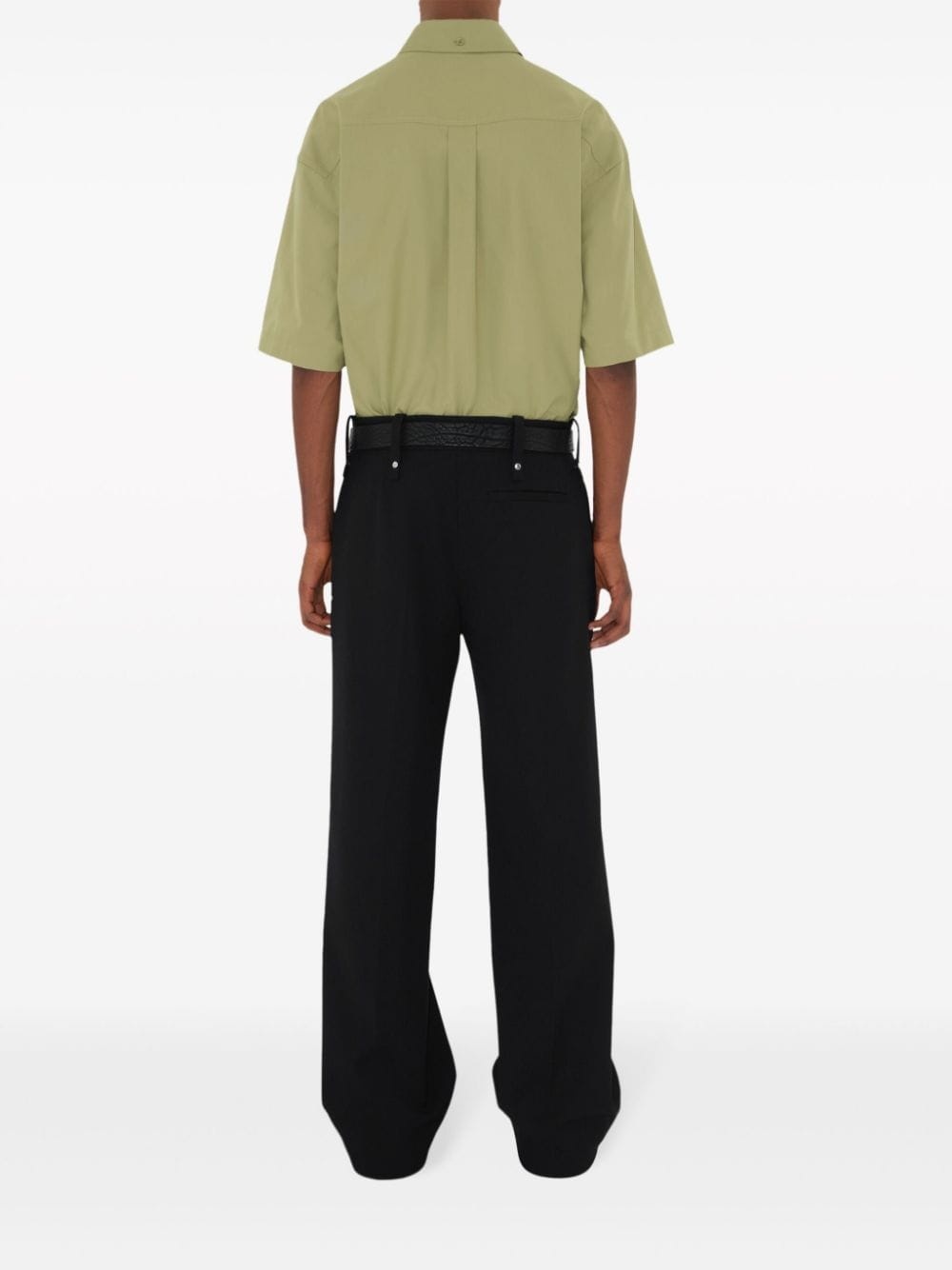 logo-embroidered poplin shirt - 4