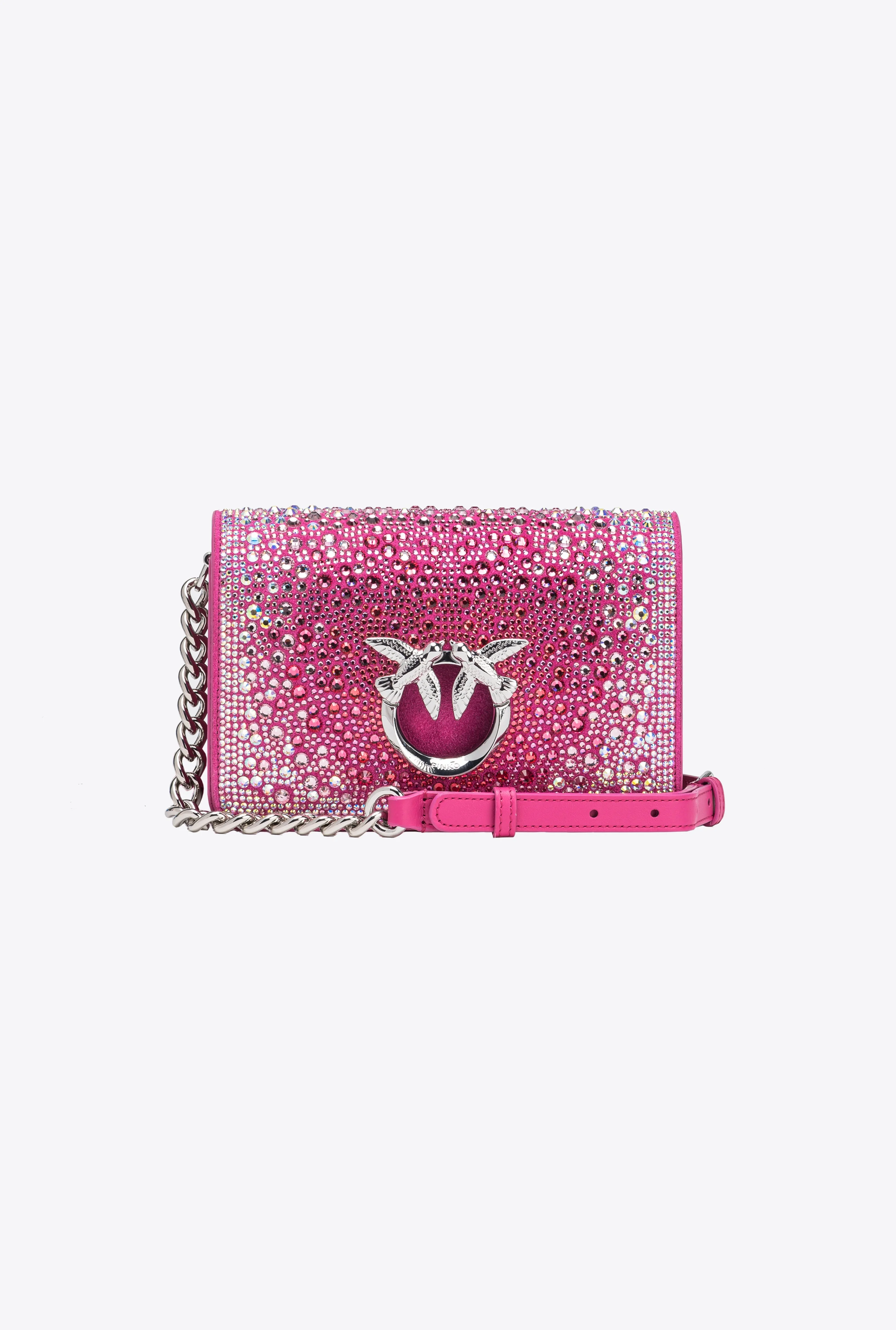 PINKO GALLERIA FULL-RHINESTONE MINI LOVE BAG CLICK - 1