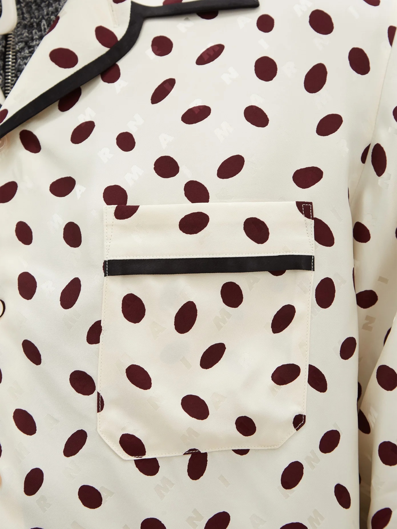 Polka-dot logo-jacquard satin shirt - 3