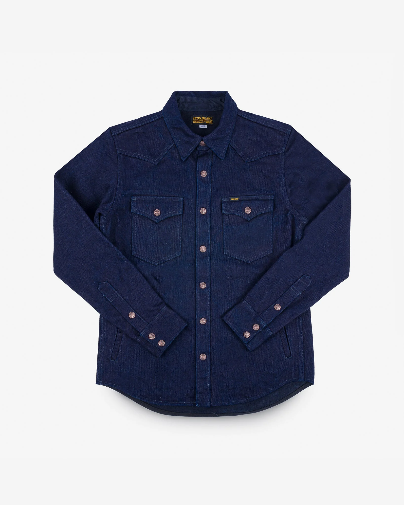 19OZ SELVEDGE DENIM CPO SHIRT - INDIGO/BLACK - 1