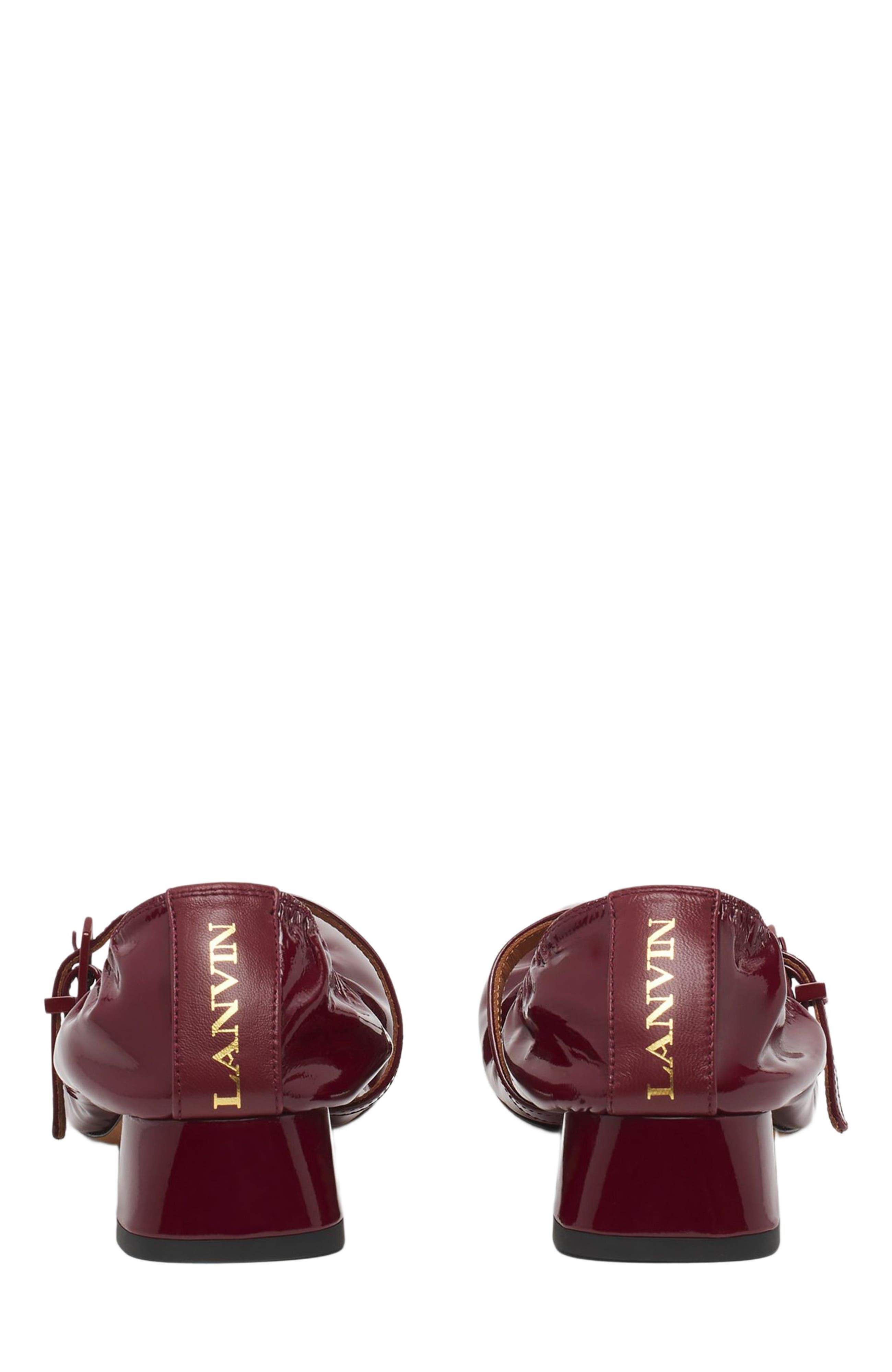 Lanvin HEELED MARY JANE IN GLOSSY LEATHER in Burgundy at Nordstrom - 4