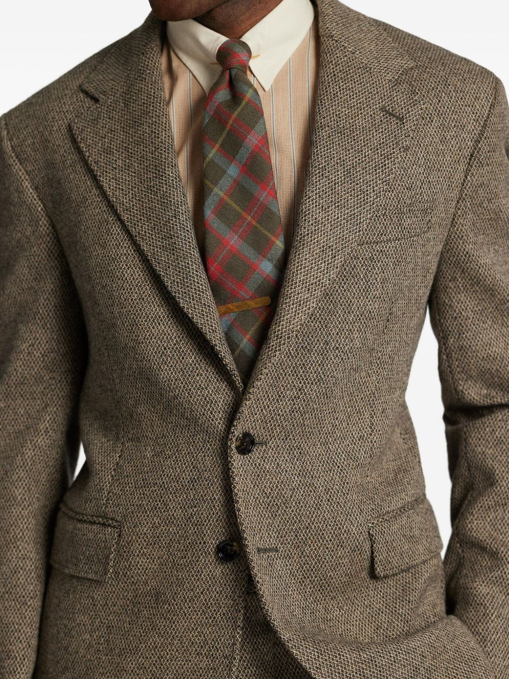 three-button tweed blazer - 5