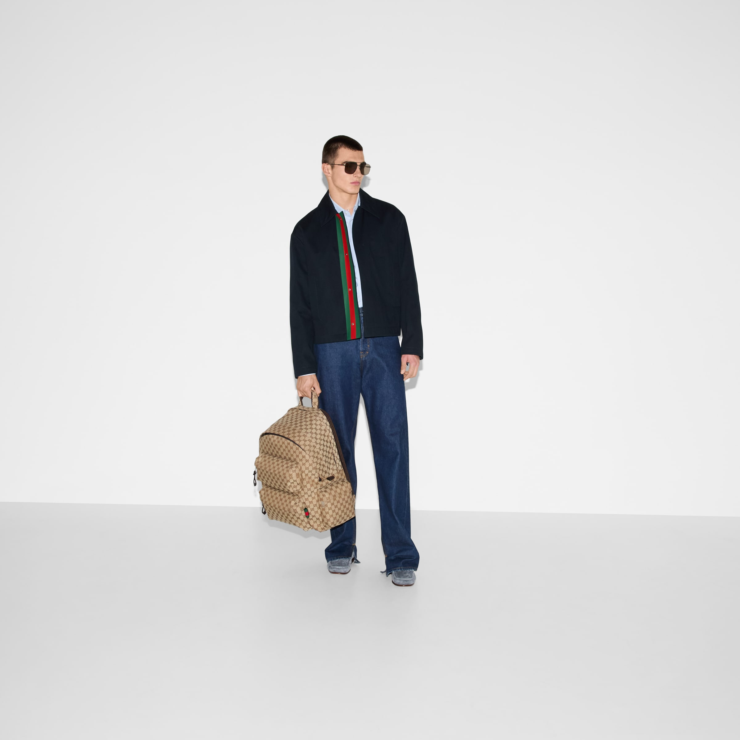 Embossed cotton gabardine jacket - 6