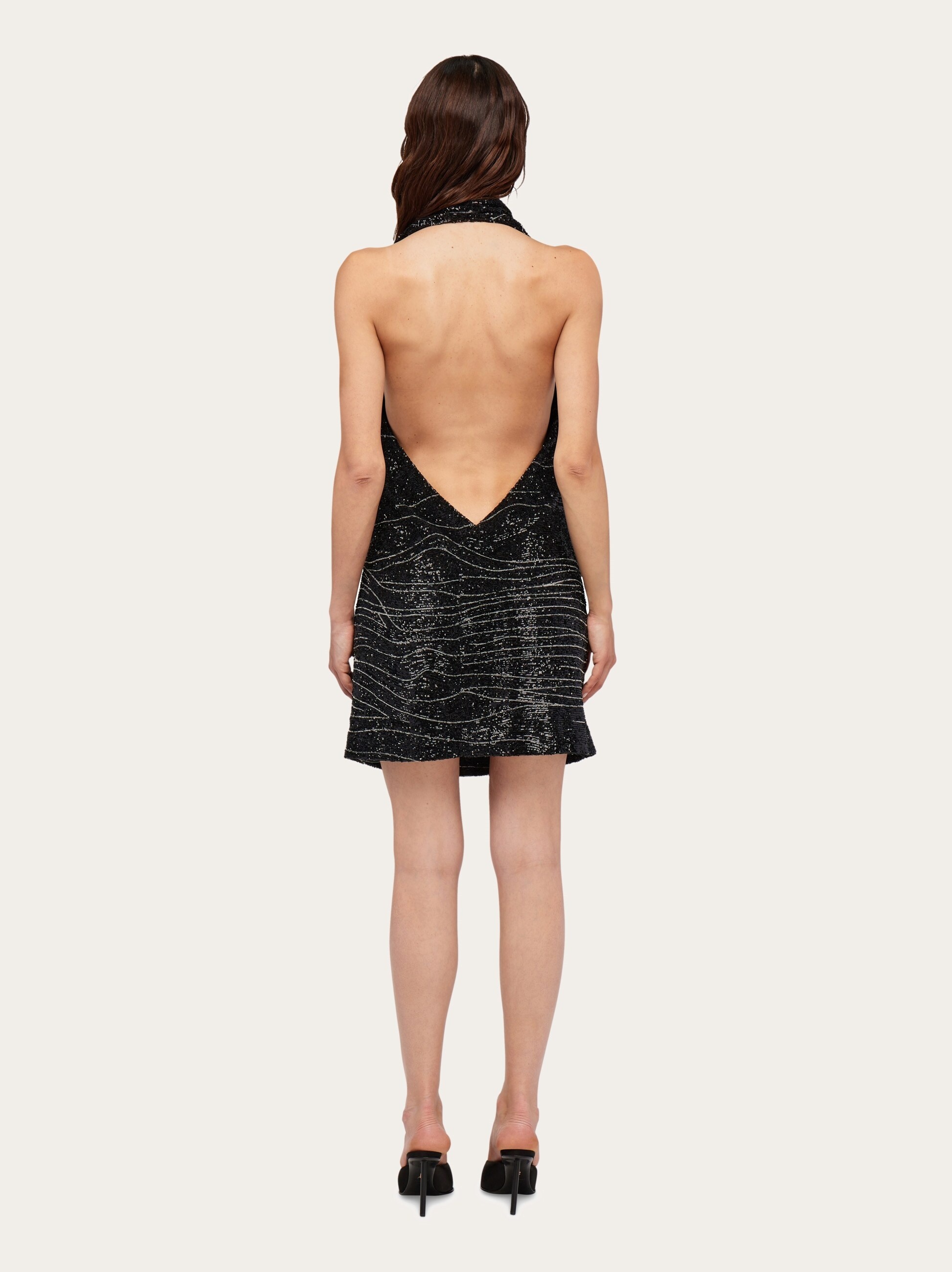Sequin embellished halter neck dress - 4