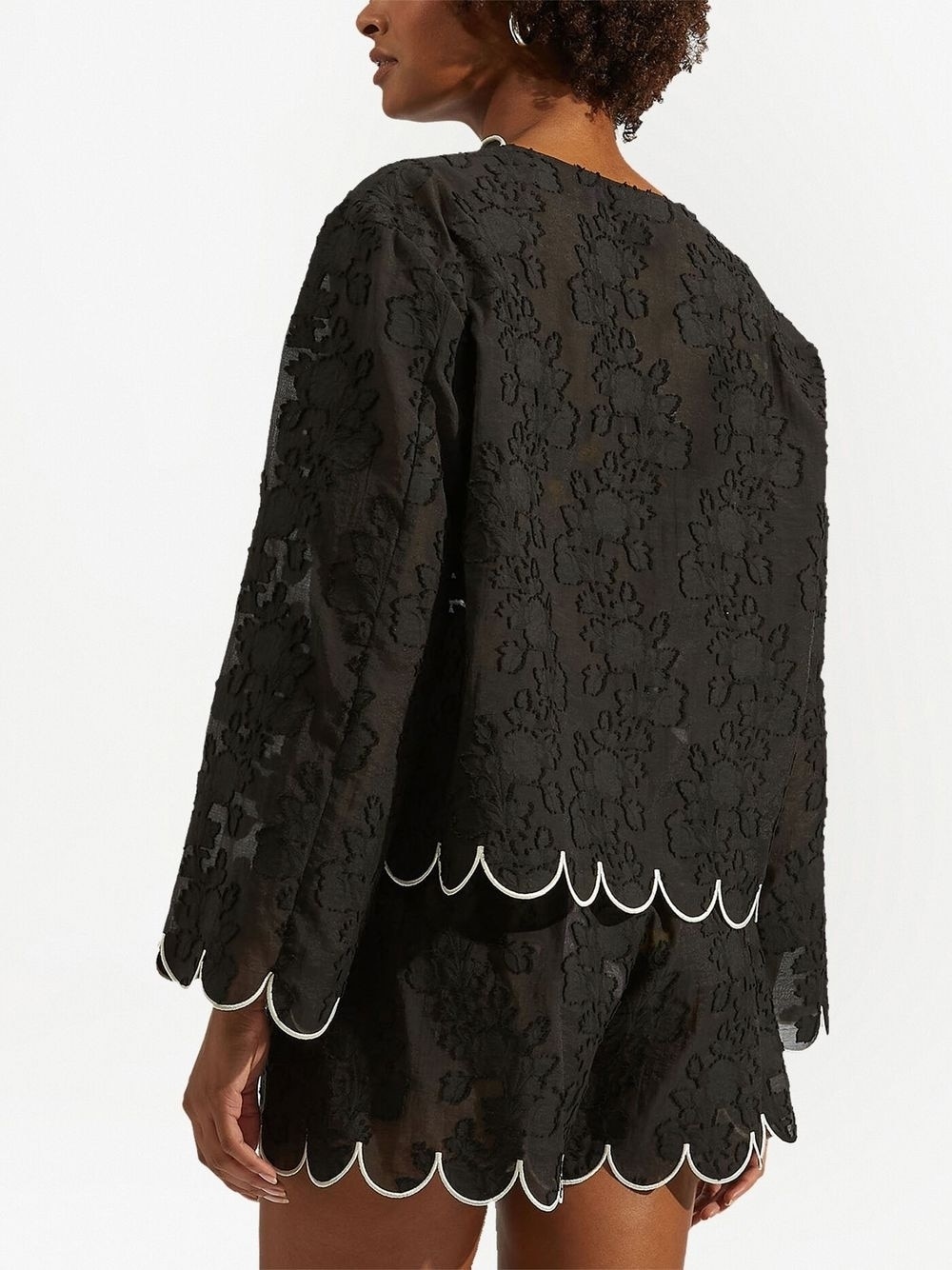 embroidered crop jacket - 3