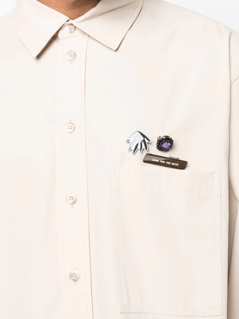 badge-detail button-up shirt - 5