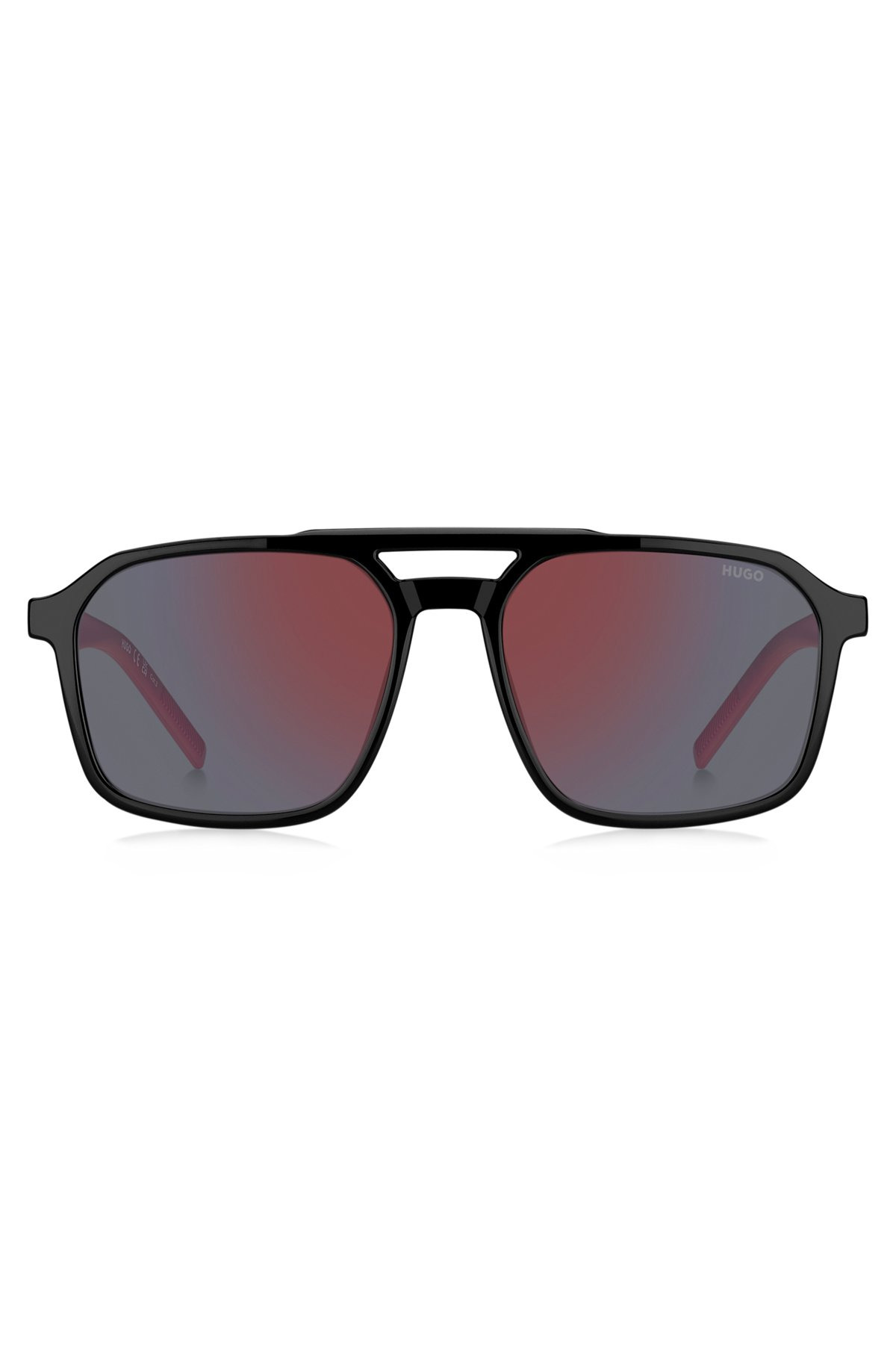 DOUBLE-BRIDGE SUNGLASSES WITH METAL-ACETATE TEMPLES - 3