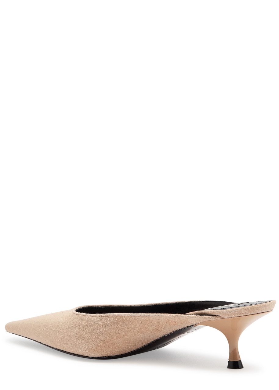 Victoria Beckham 45 Brushed Suede Mules - 2