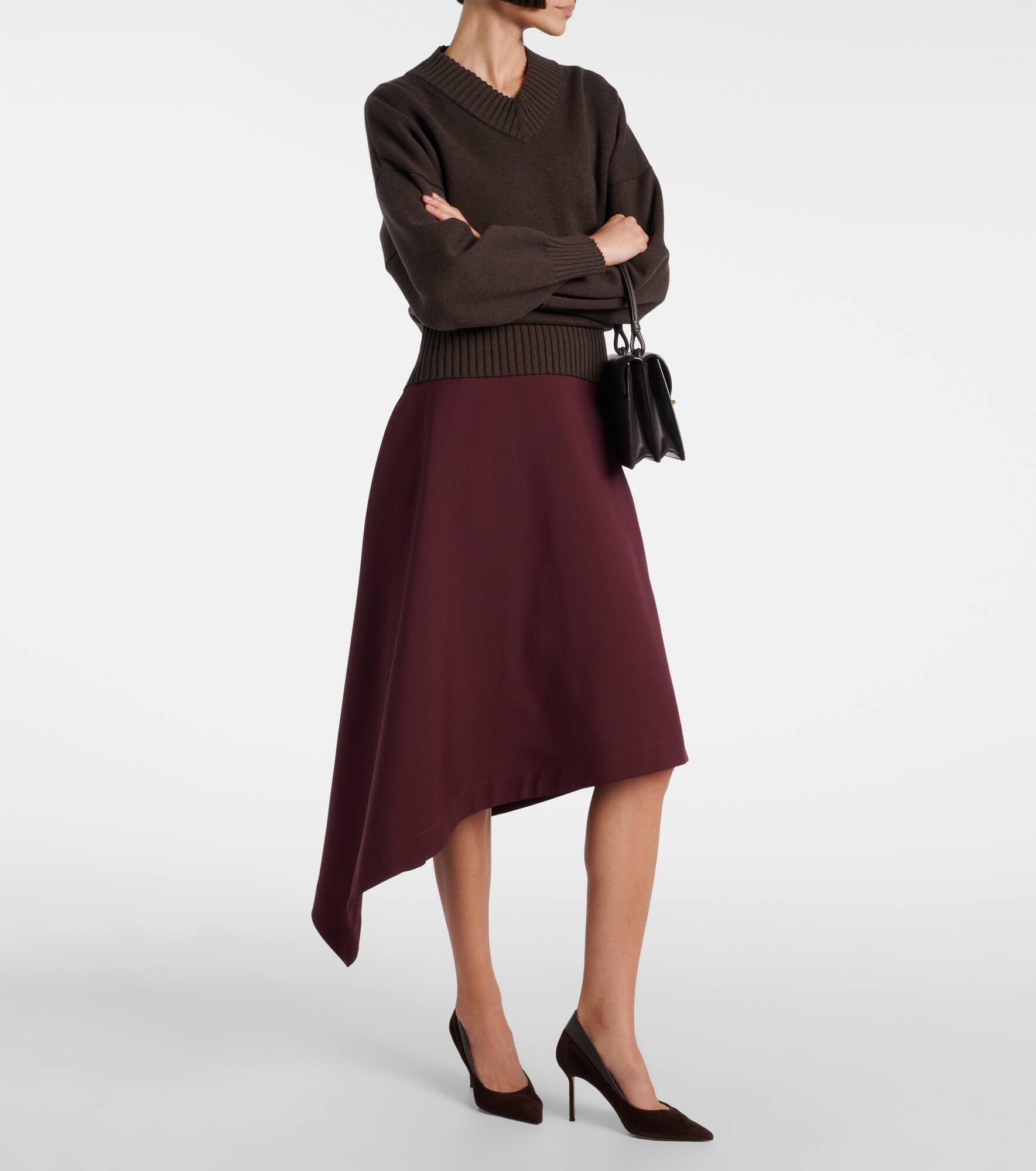Guanto 85 leather-trimmed suede pumps - 3