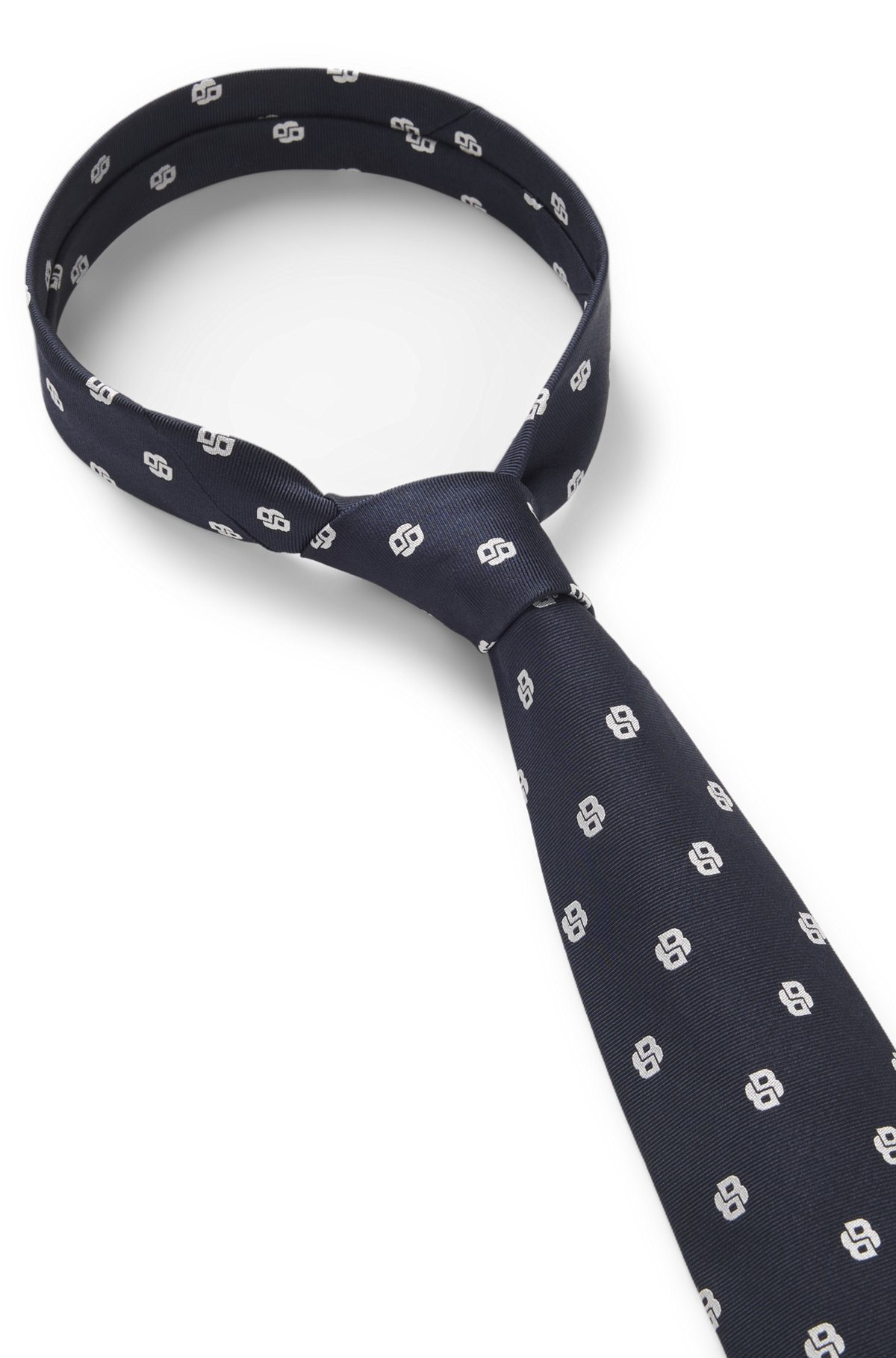 PURE-SILK TIE WITH MICRO DOUBLE B MONOGRAMS - 5