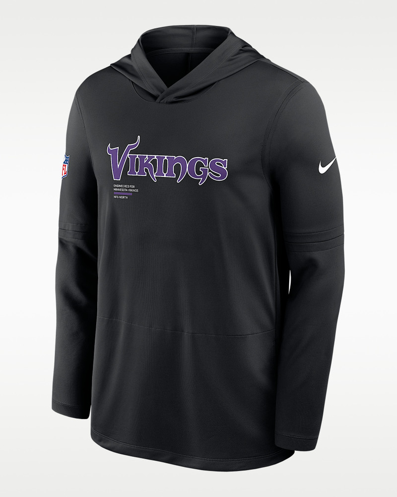 Minnesota Vikings Pure Fury Sideline Men's Nike Dri-FIT NFL Long-Sleeve Hooded Top 1