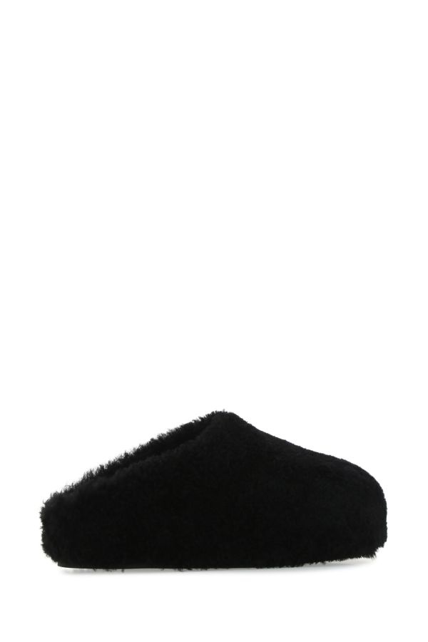 Amina Muaddi Woman Black Shearling Giuly Slippers - 3