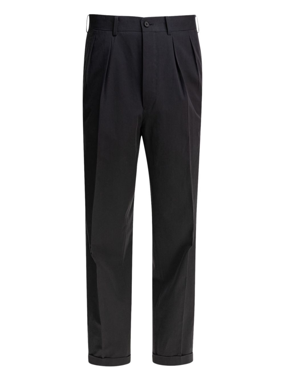 pleated-front cotton trousers - 1