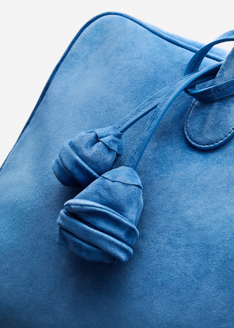 Large Brigitte bag in blue suede 4