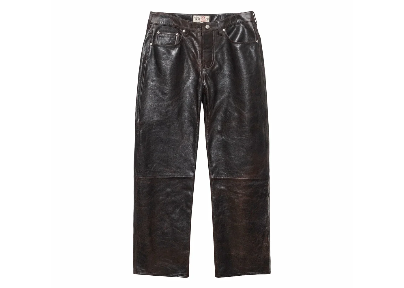 Stussy New Classic Leather Jean Dark Brown - 1
